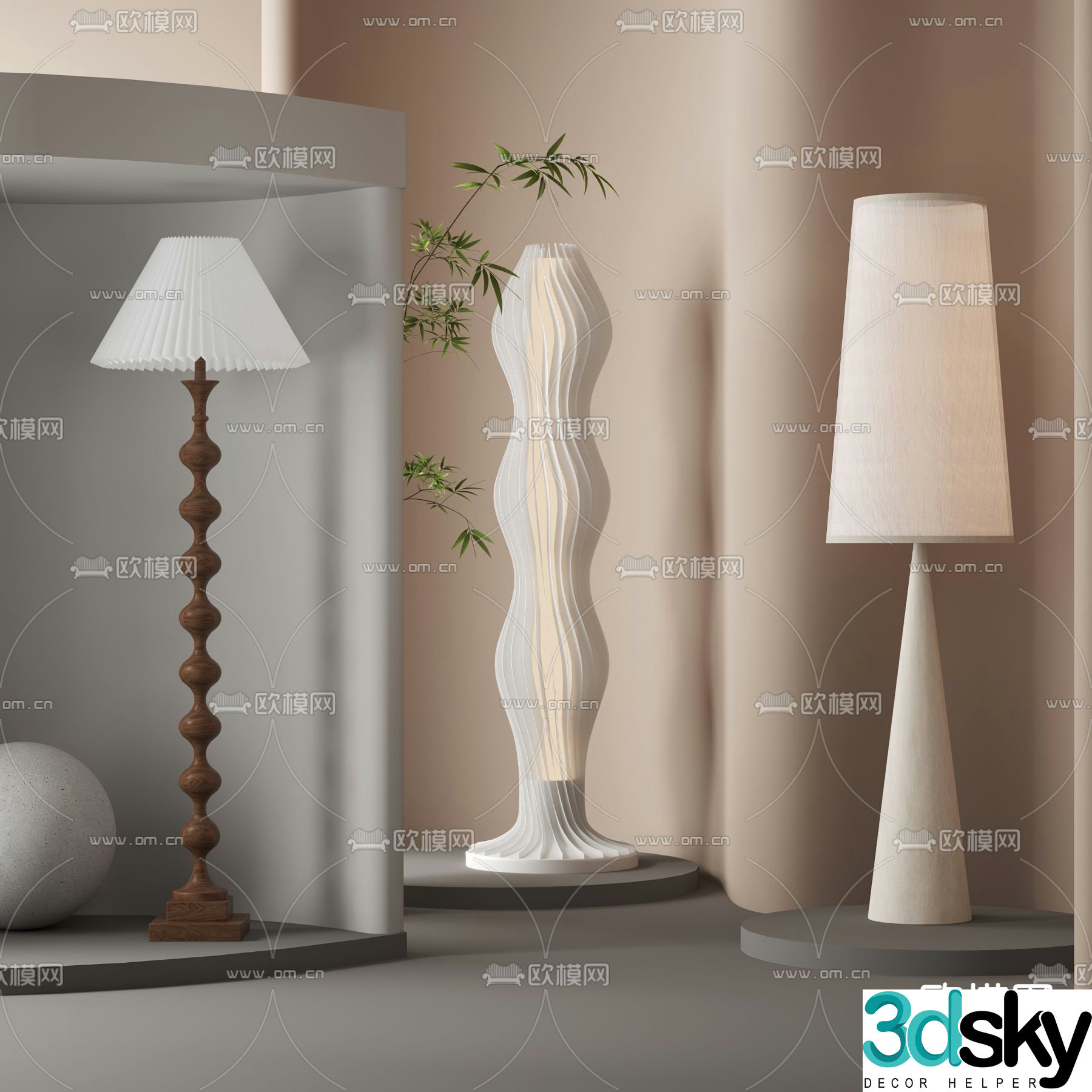 Art floor lamp 3d model
