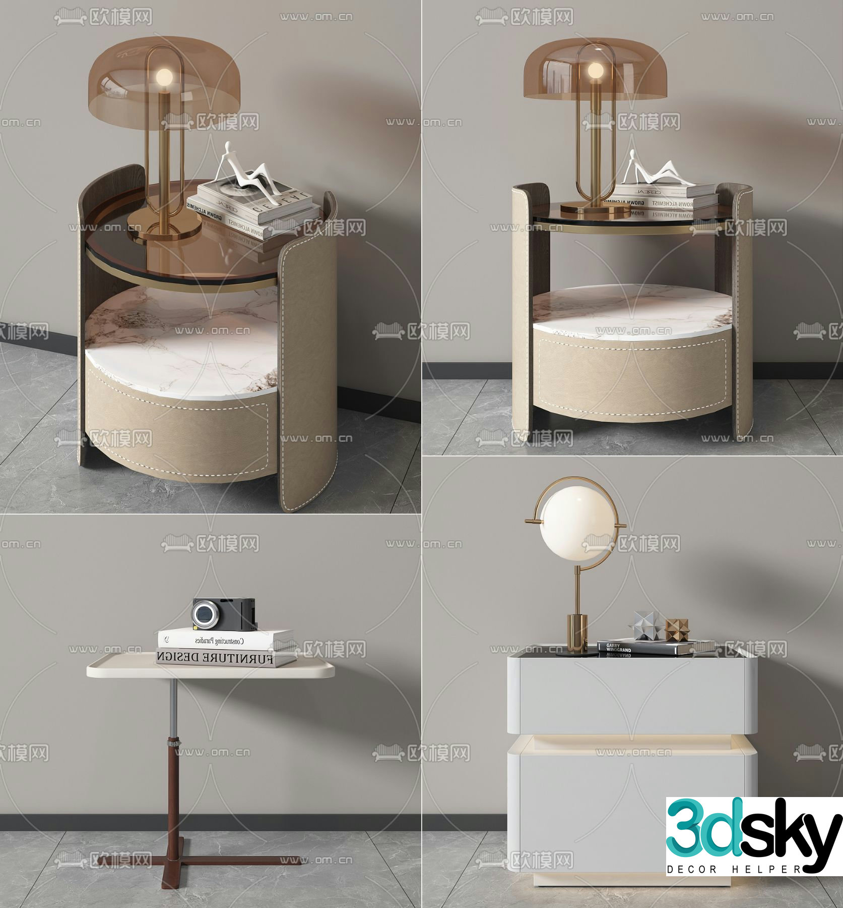 Modern bedside table 3d model
