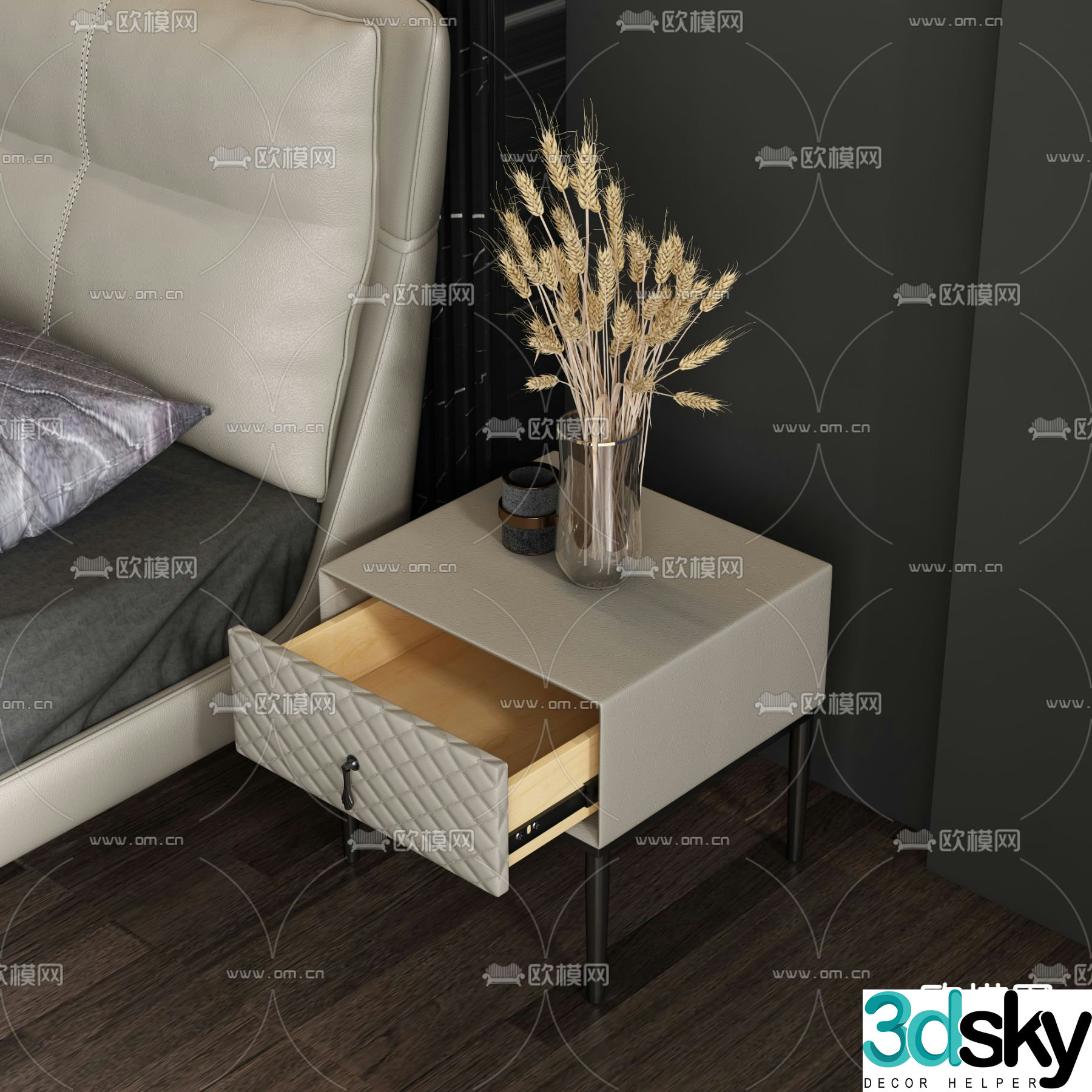 Modern bedside table 3d model