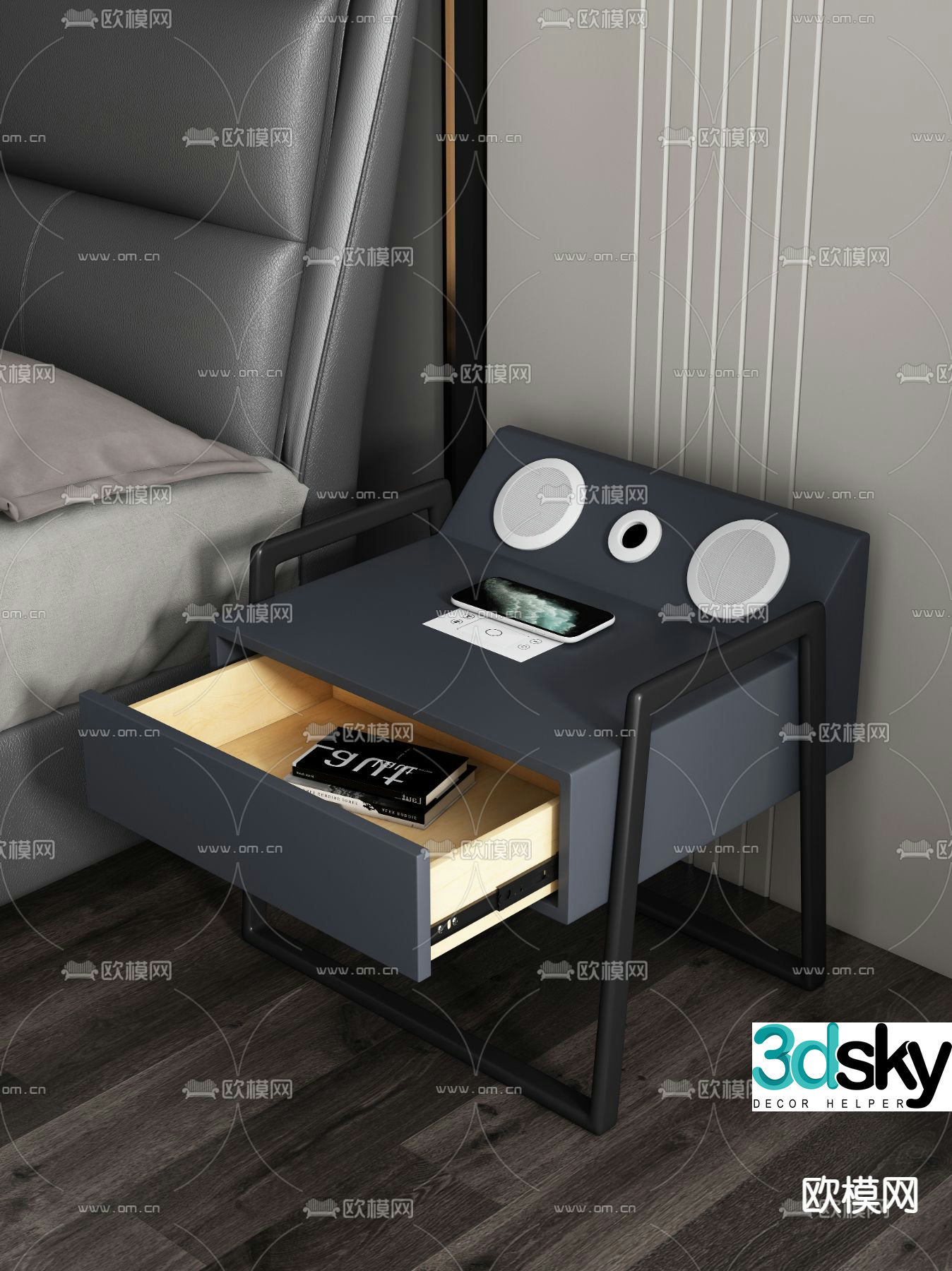 Modern bedside table 3d model