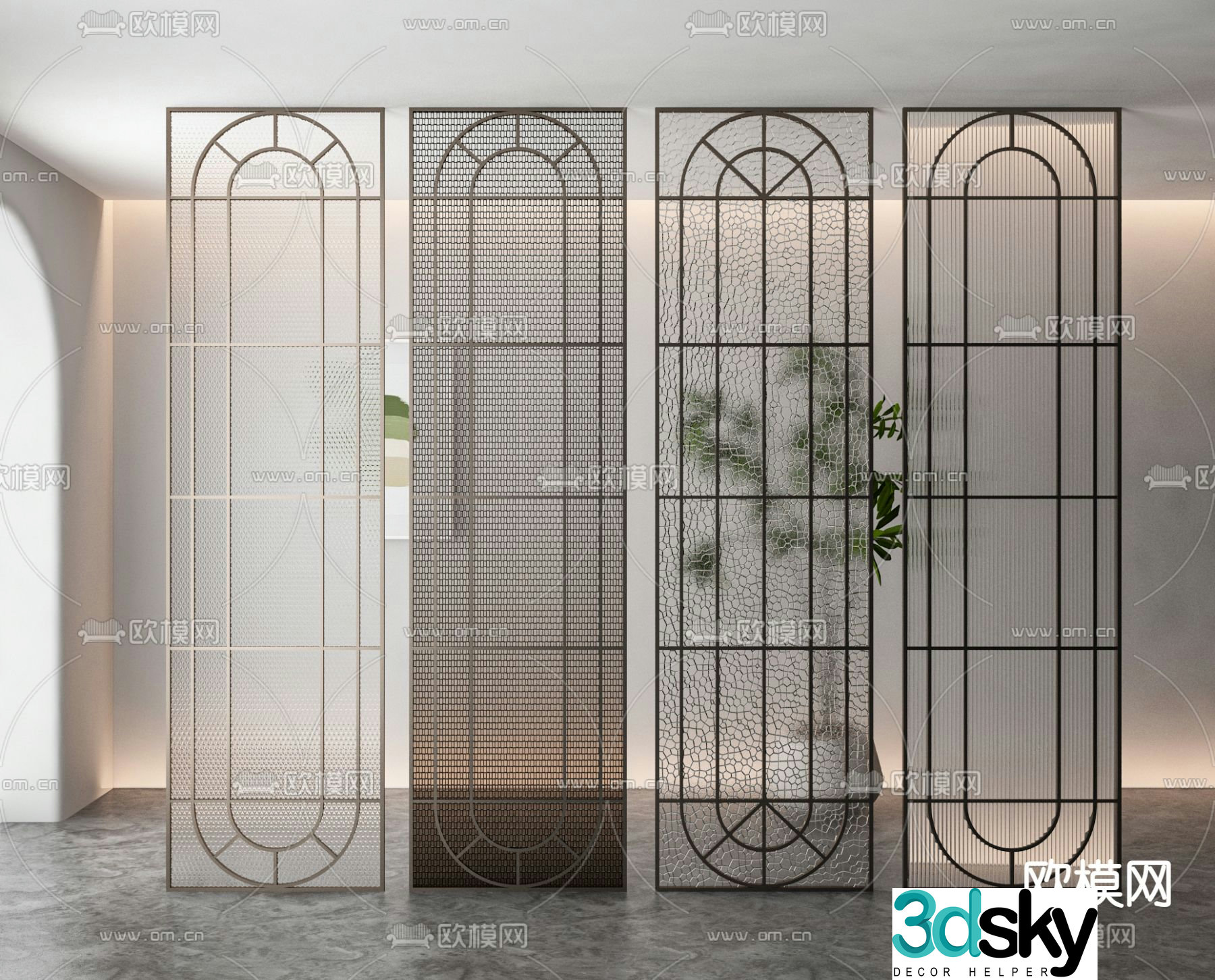 Entrance partition glass partition 3d model