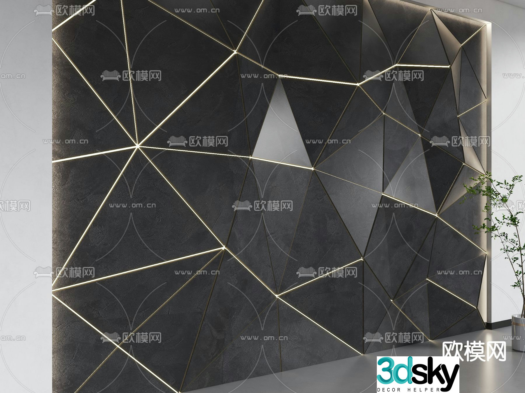 Special shape background wall model wall decorative wall 3d model