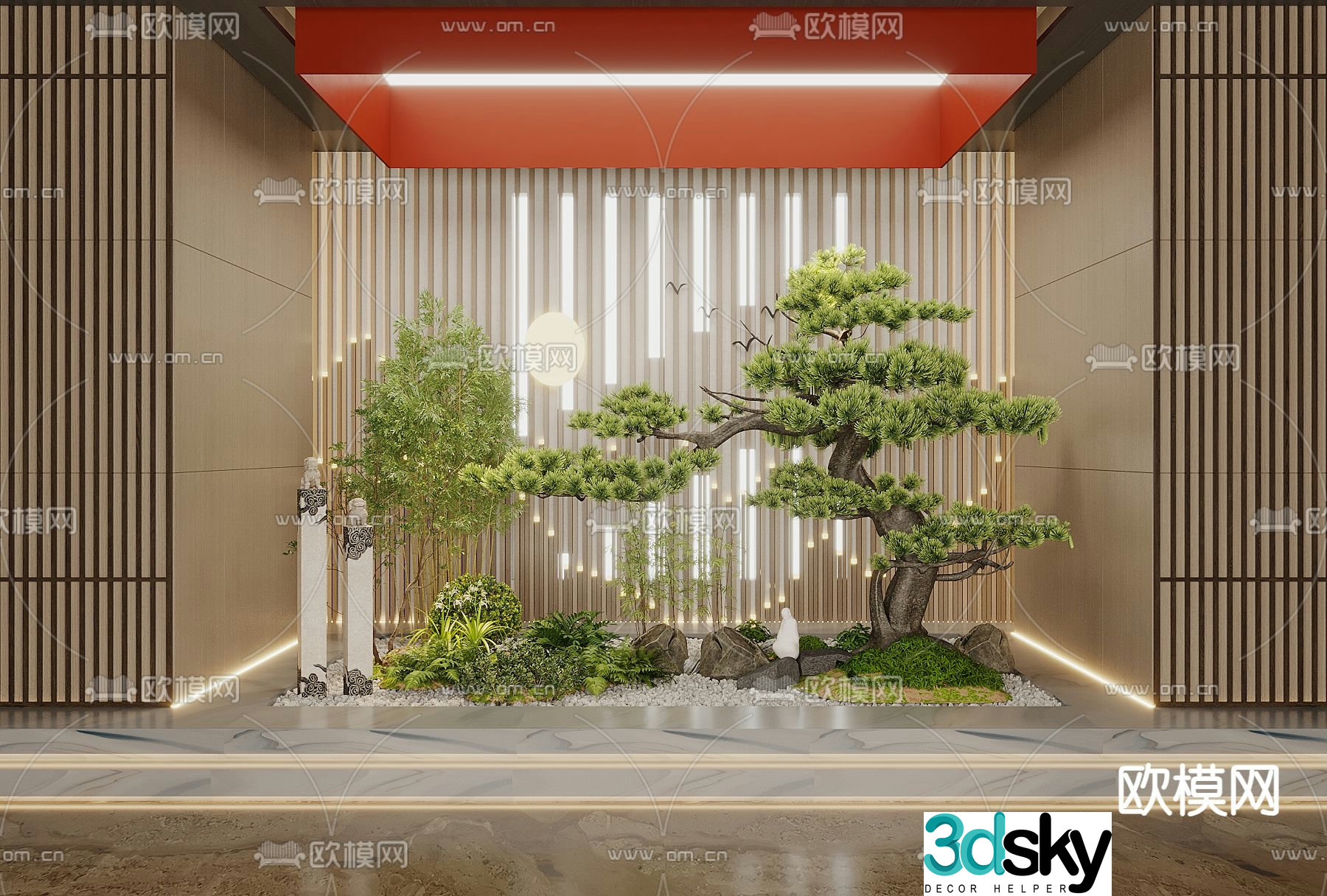 Indoor landscape plant landscaping plant pile 3d model