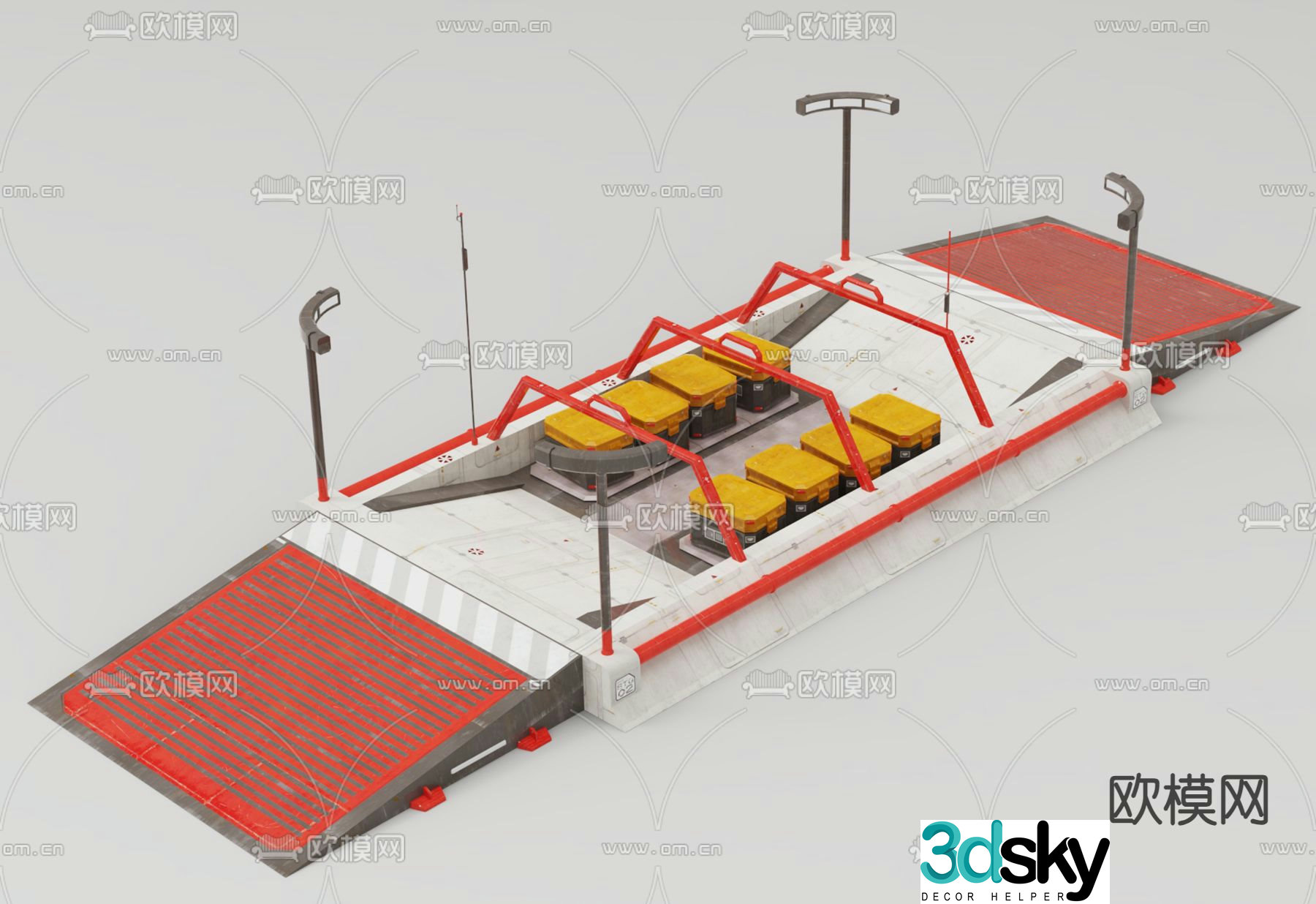 lunar infrastructure construction site 3d model