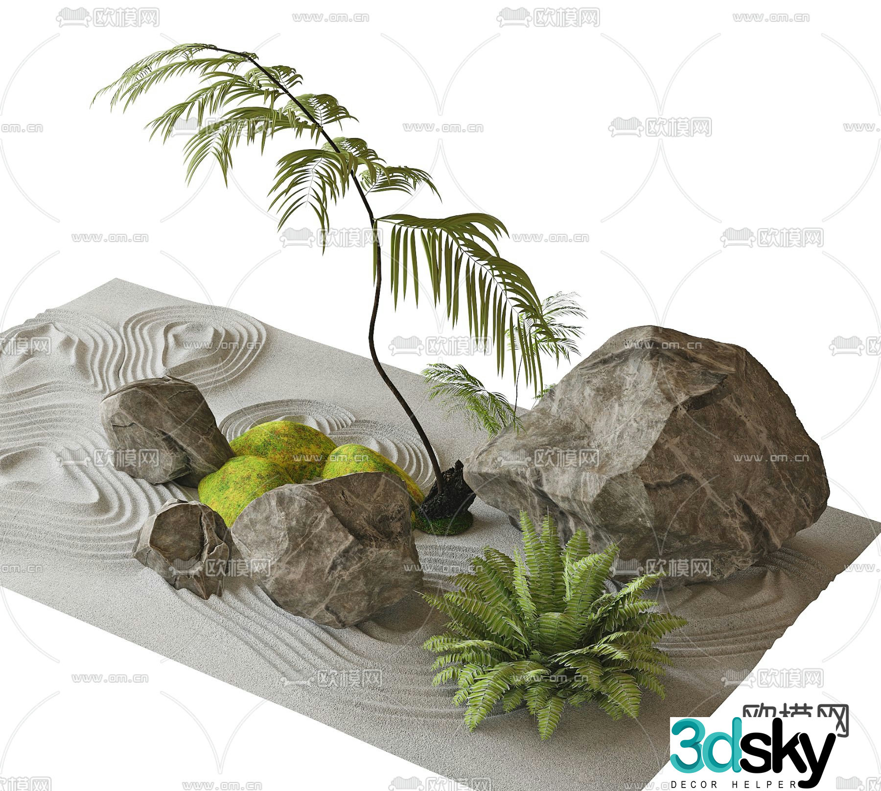 Stairwell scene rockery sketch 3D model