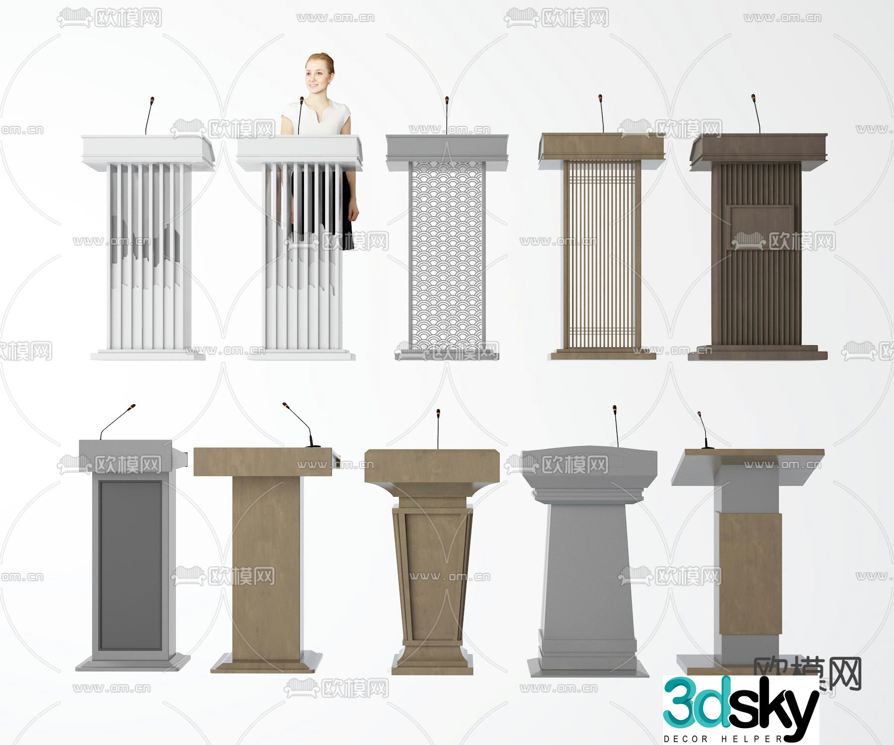 podium table podium podium speaking podium presiding desk 3d model