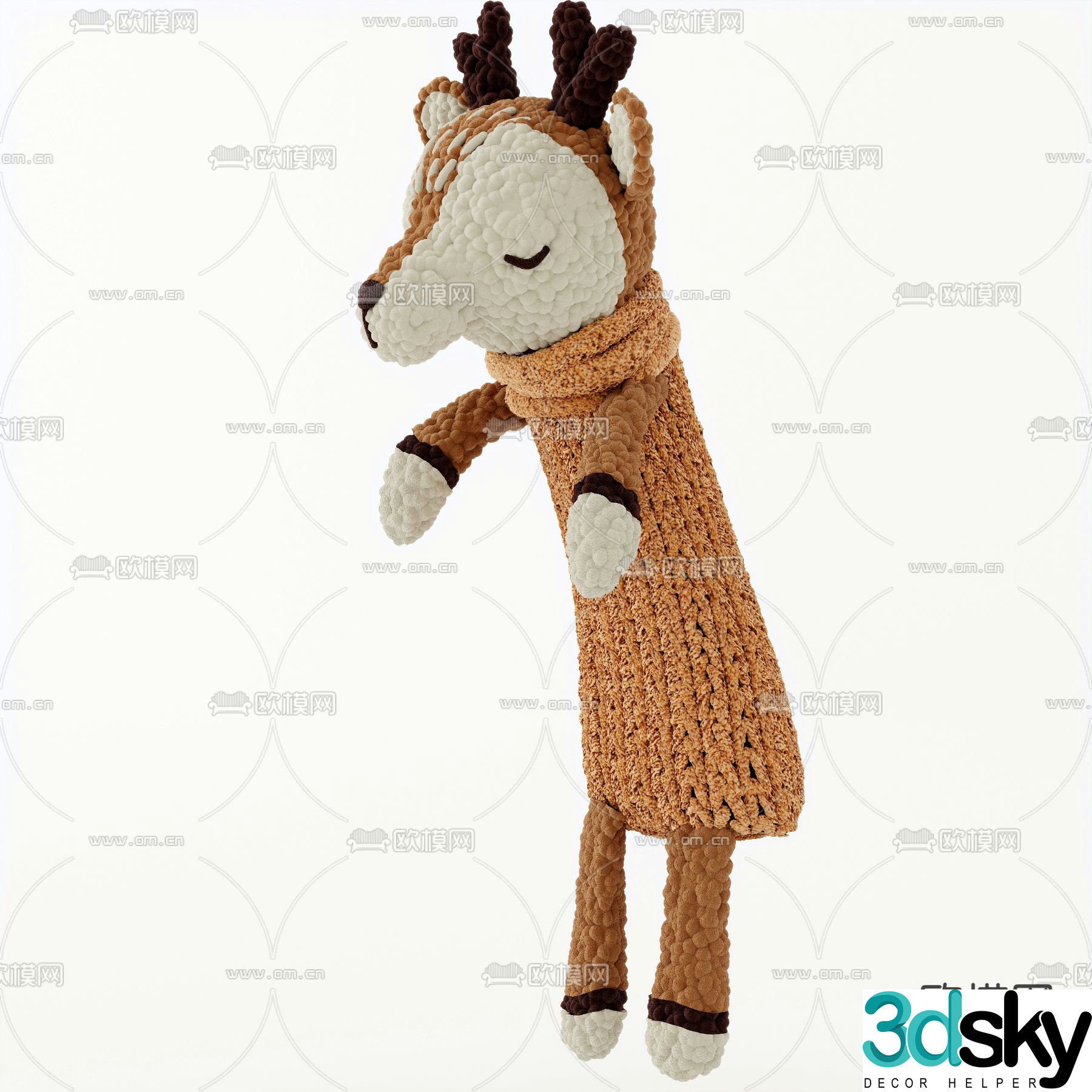 Plush toy doll ragdoll 3d model