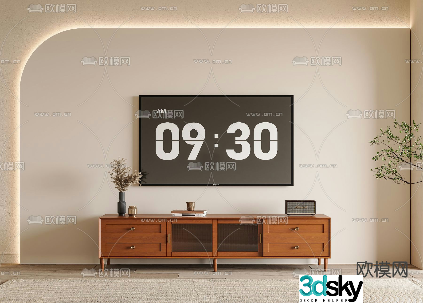 Medieval style TV cabinet 3D model
