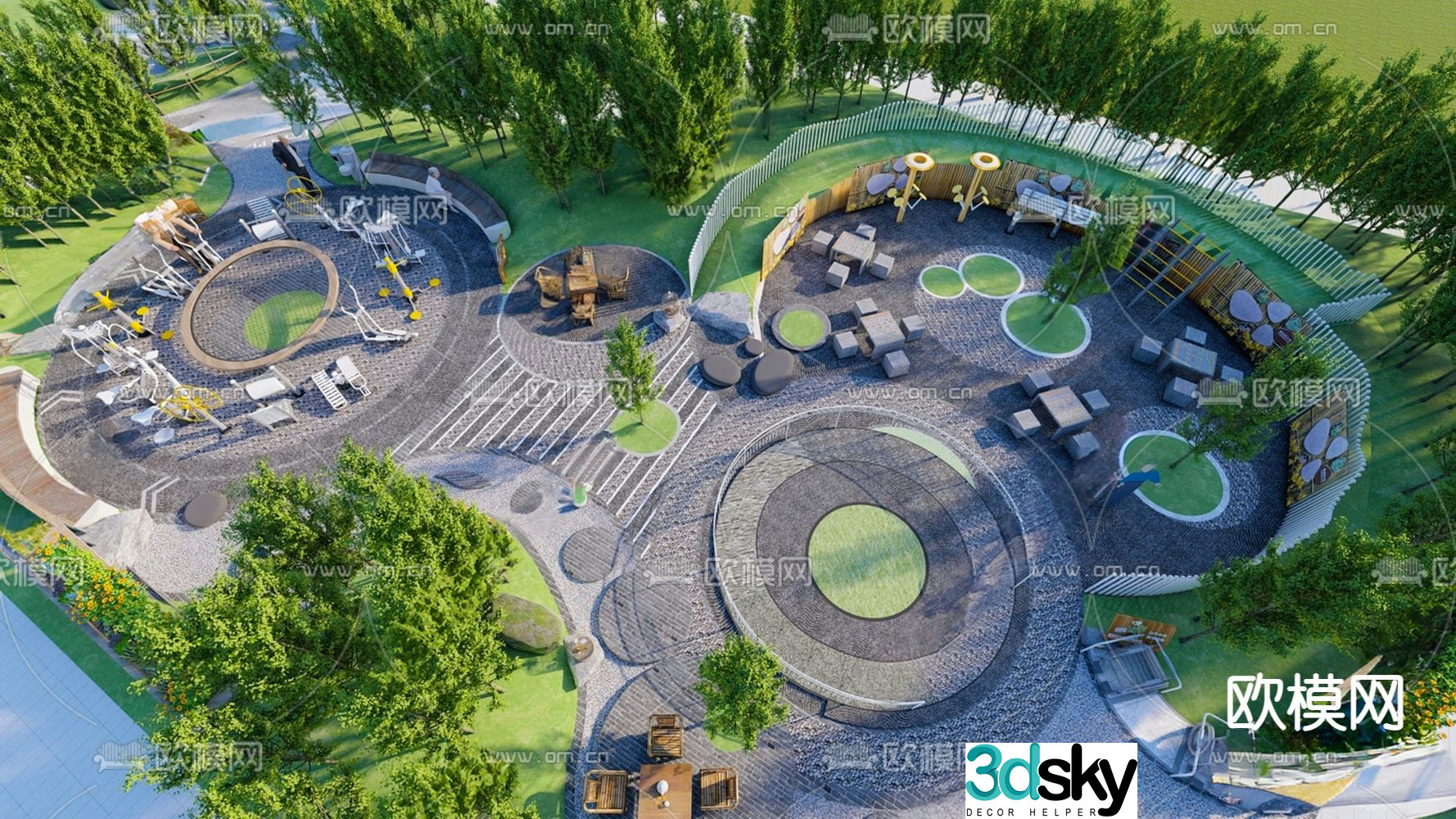Elderly Health Garden Elderly Health Garden 3D model