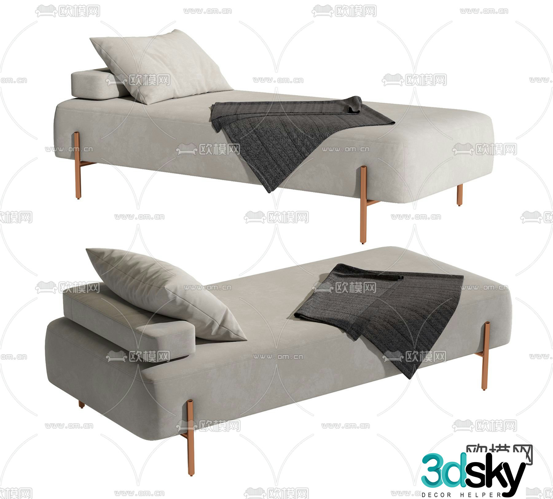 Modern bedside stool 3d model