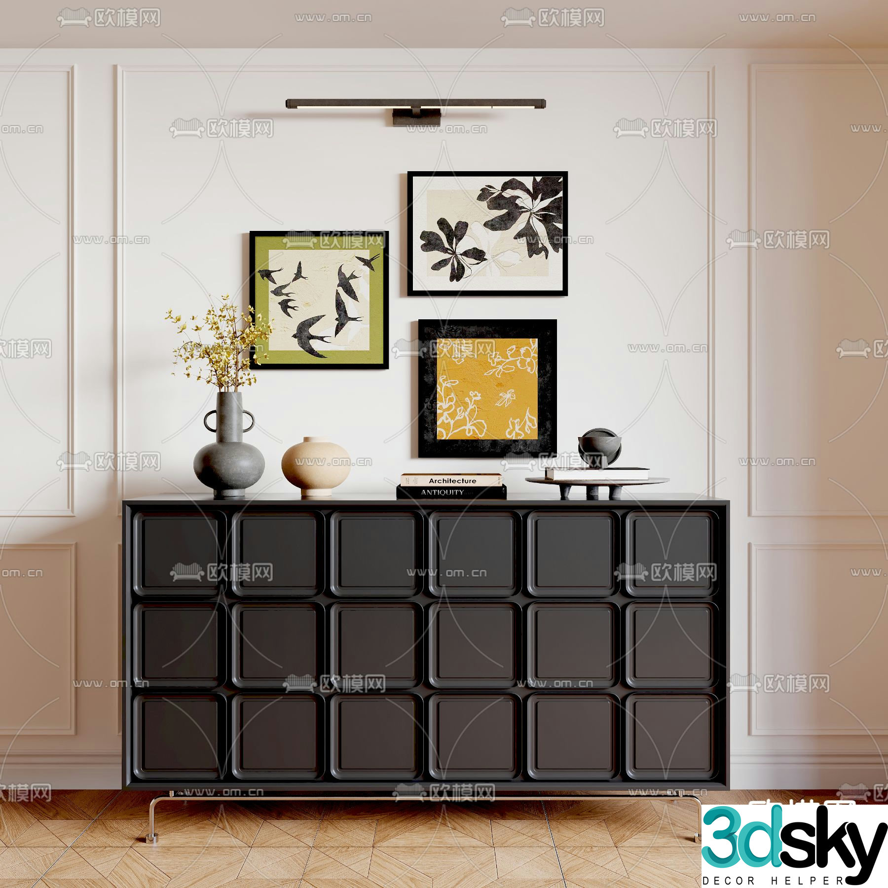 Medieval style entrance cabinet 3D model