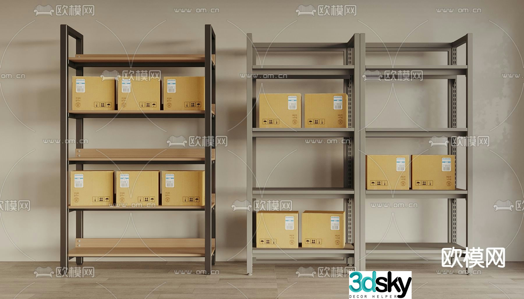 Iron shelf display rack express rack 3d model