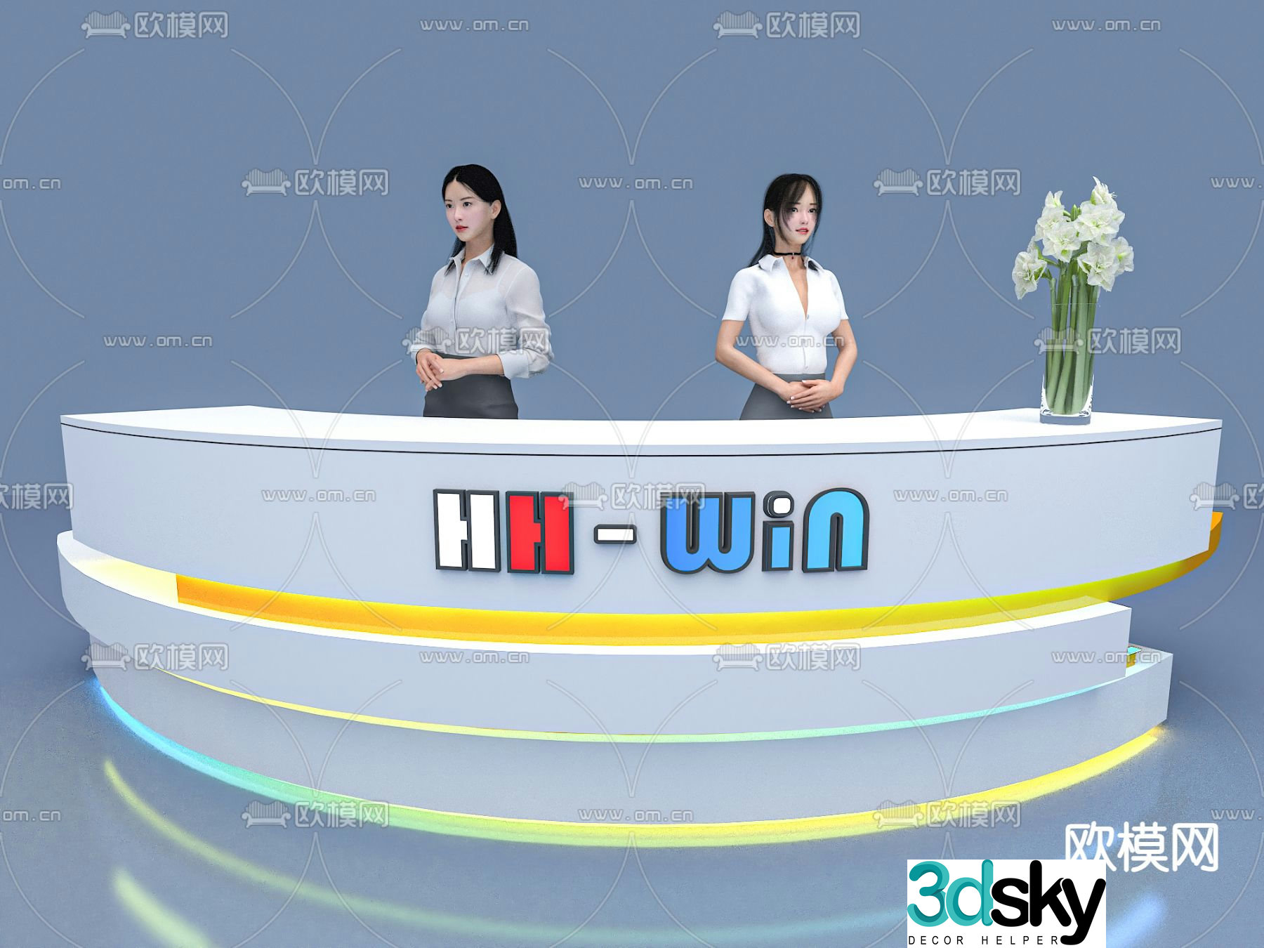 Event exhibition reception desk 3d model