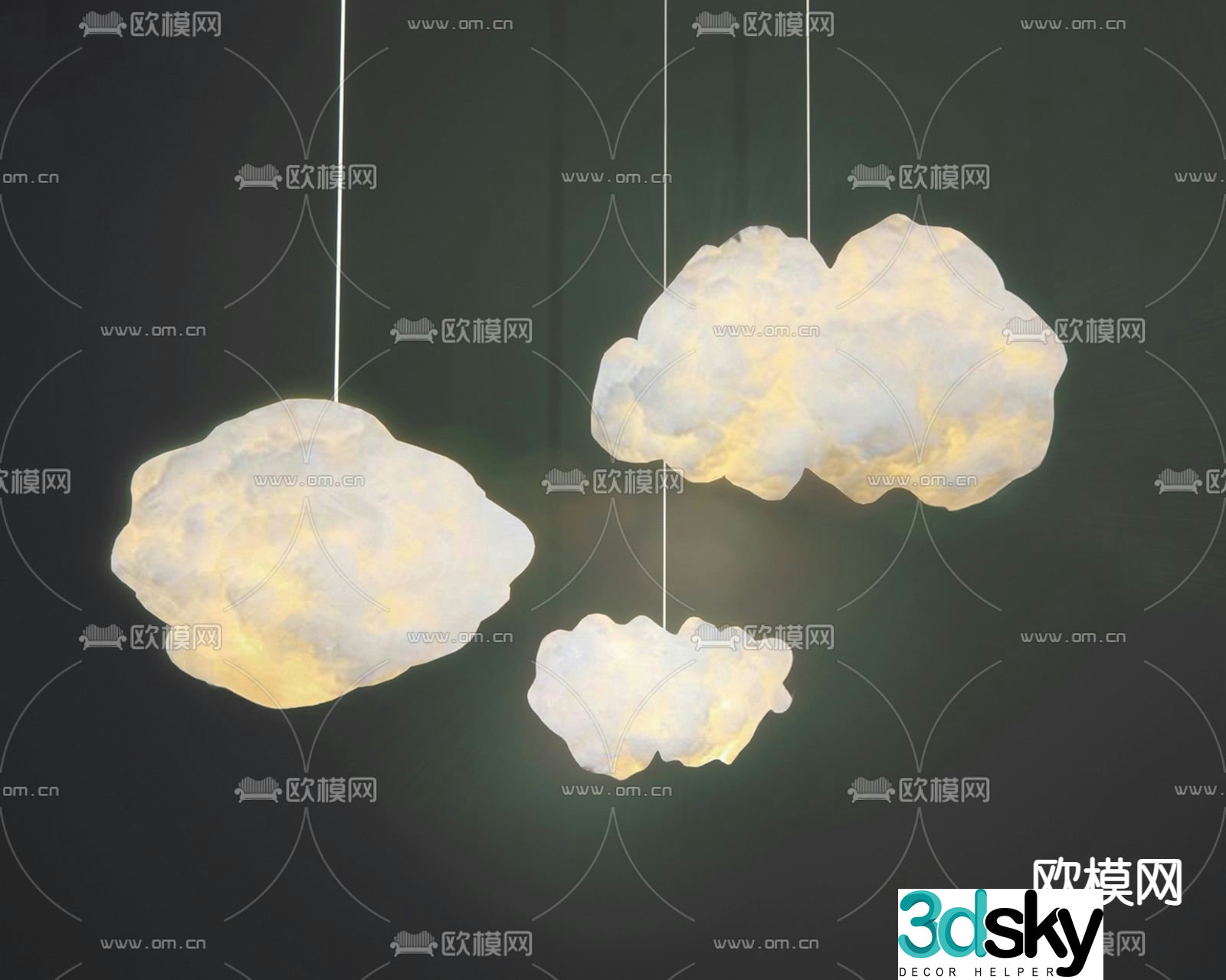 Internet celebrity cloud chandelier 3d model