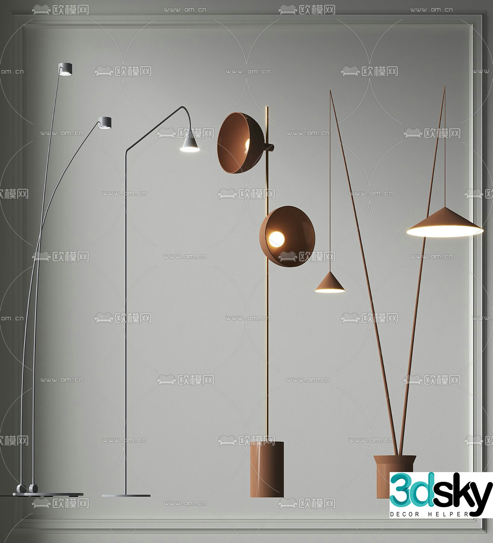 Modern floor lamp 3d model