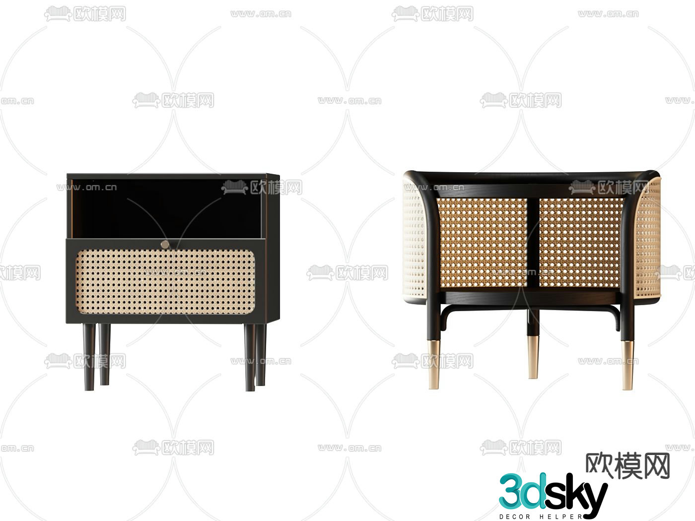 Medieval style bedside table 3d model