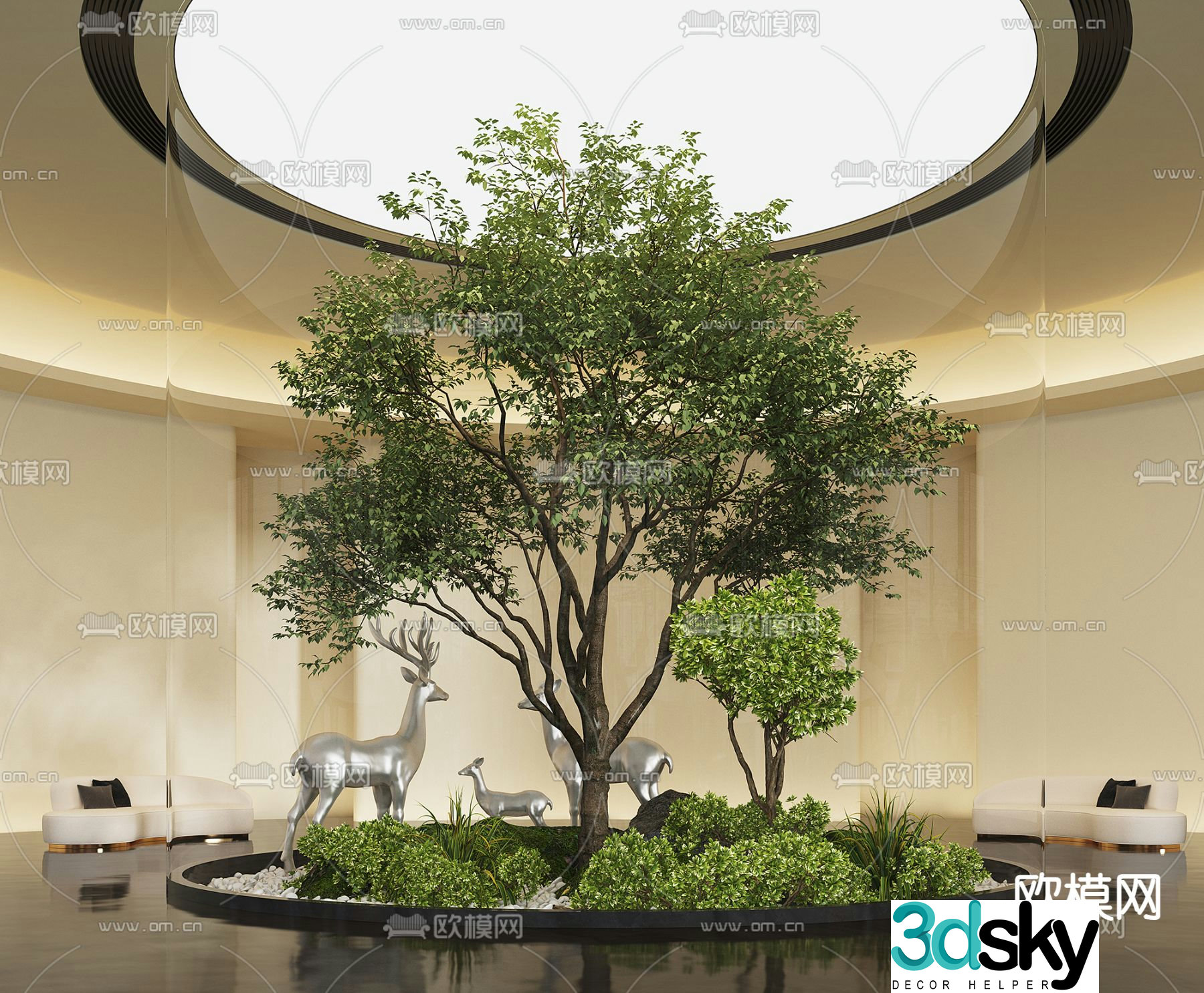 Indoor landscape plant landscaping 3d model