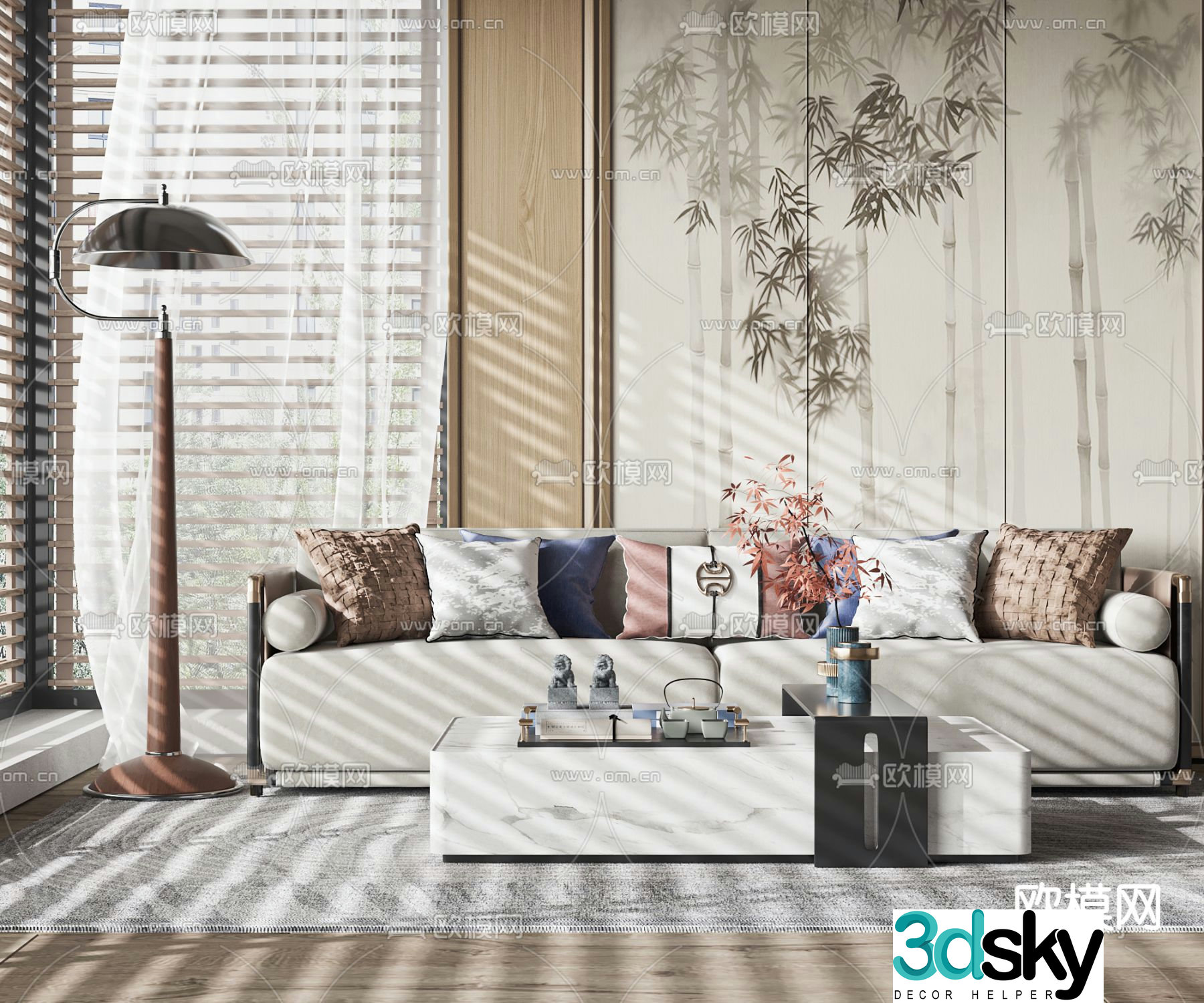 New Chinese style sofa set 3d model