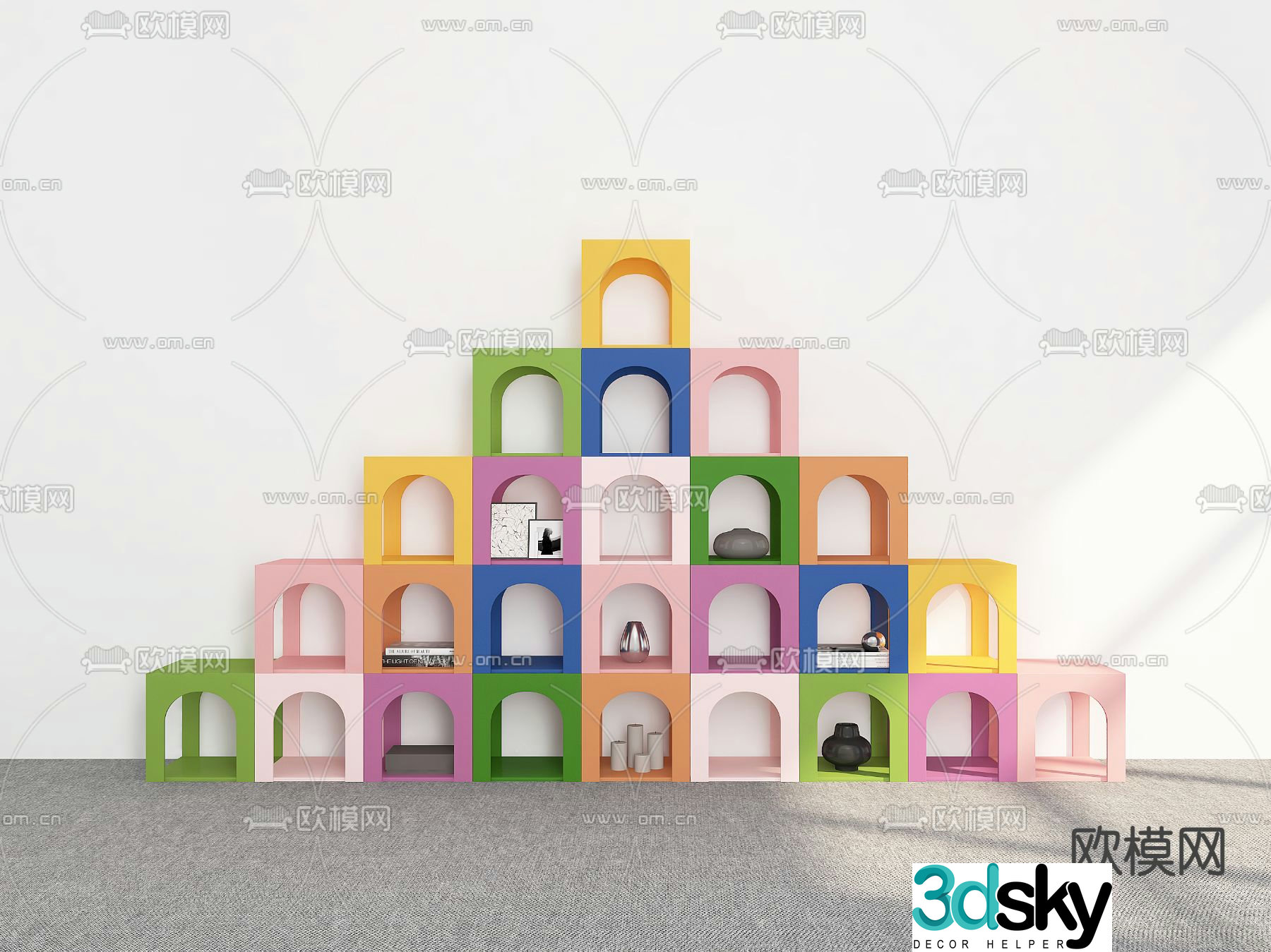 Children’s bookcase cartoon cabinet 3d model