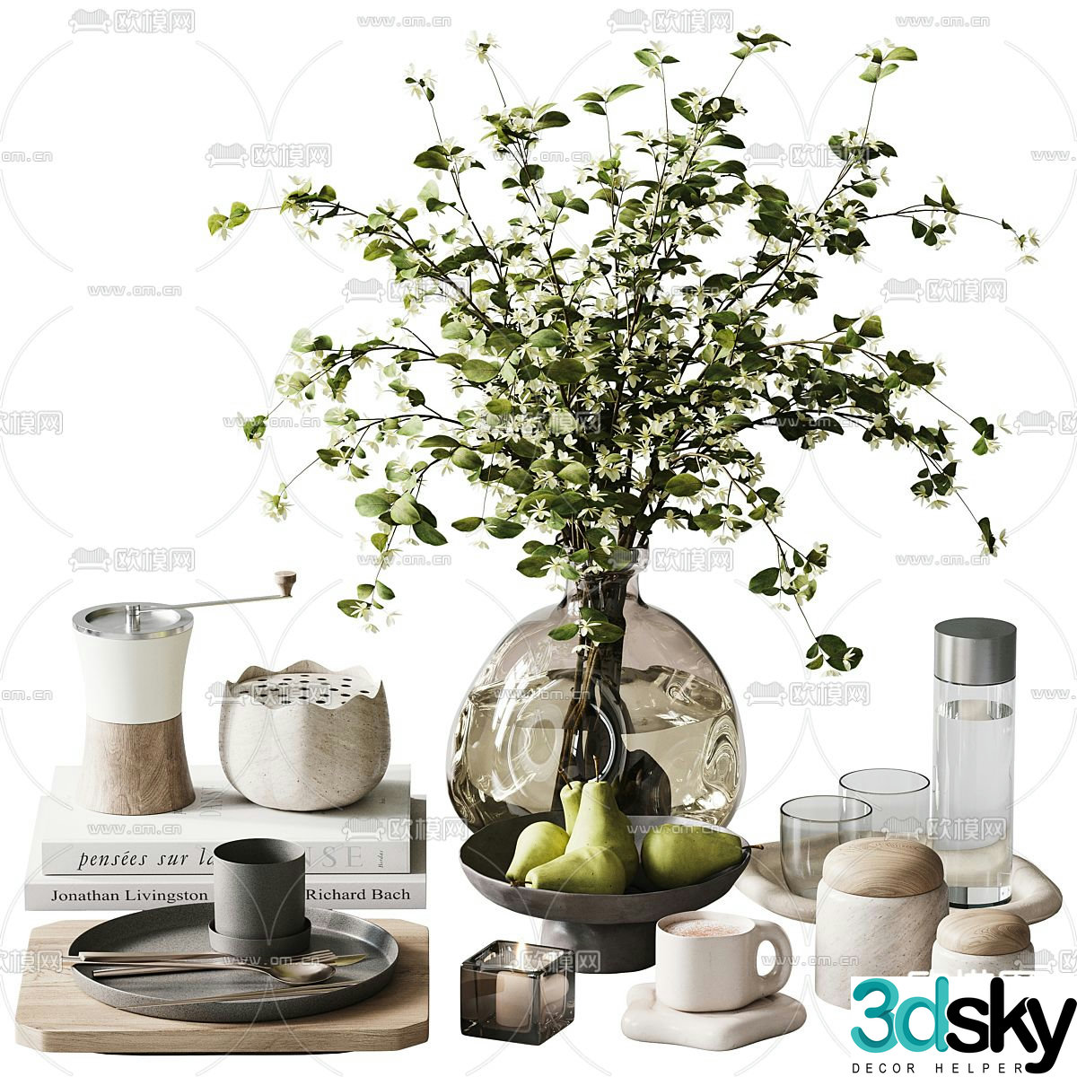 Modern dining table jewelry ornaments 3D model