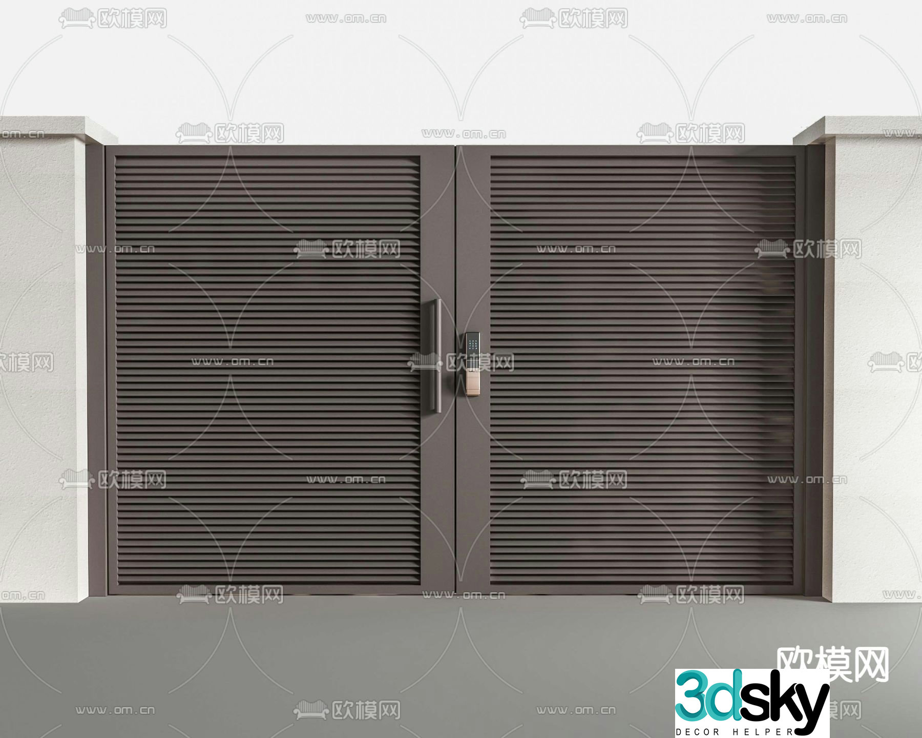 Modern courtyard door Villa door Entrance door 3d model