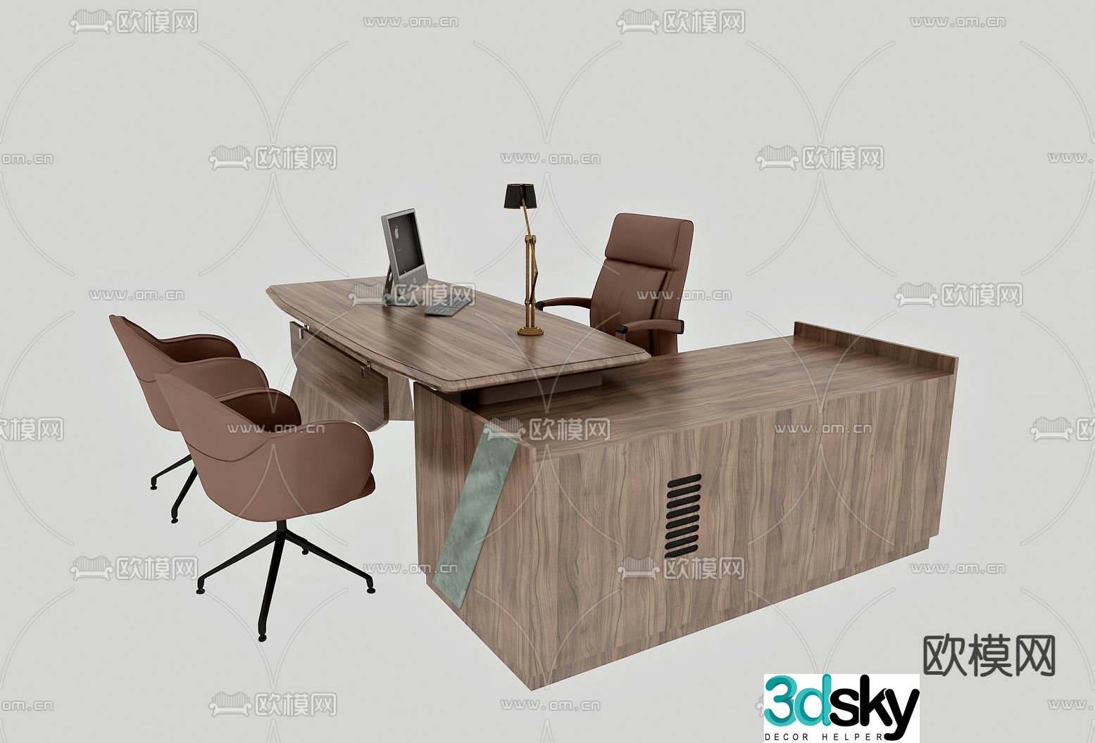 office desk executive desk 3d model
