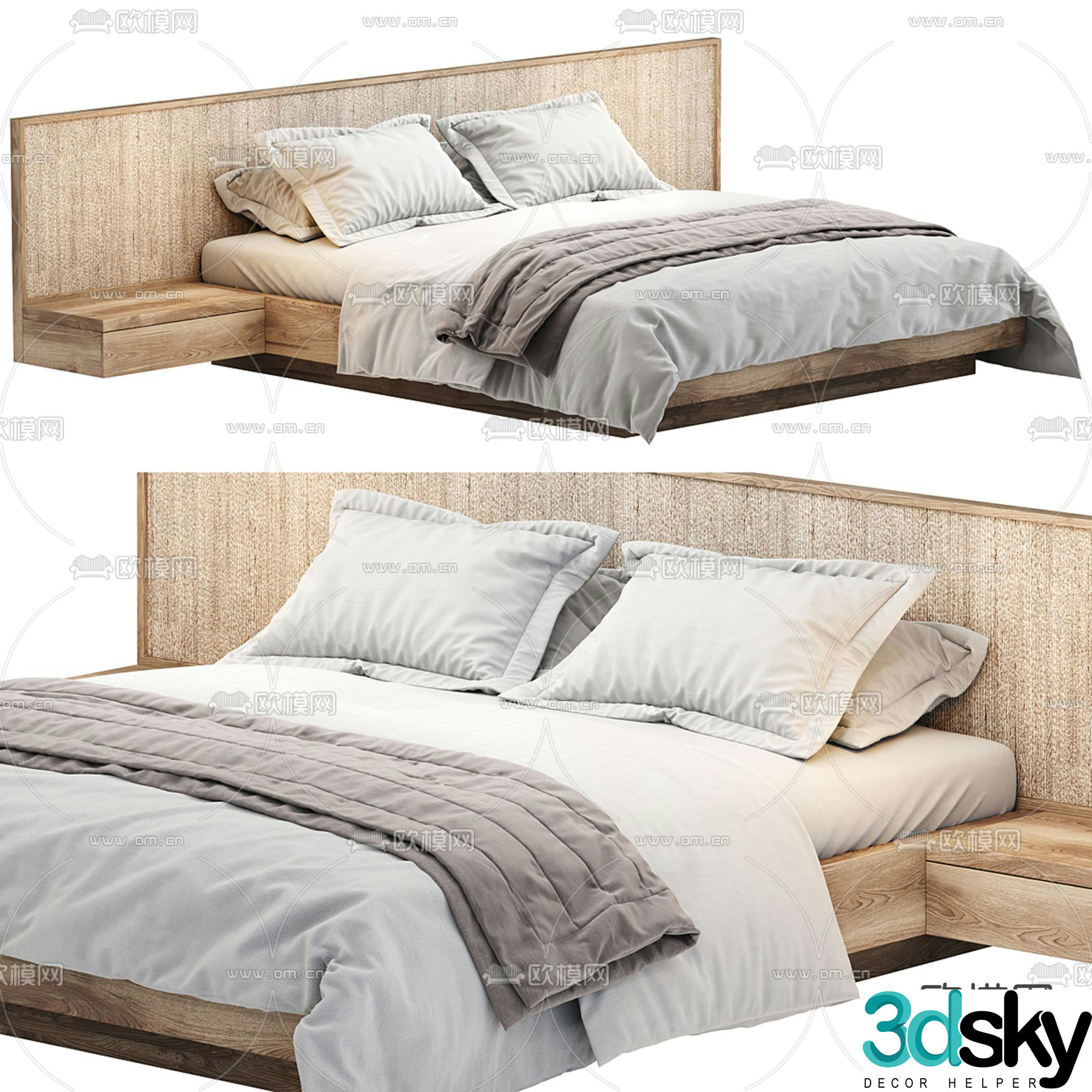 Emmanuelle Simon double bed 3d model