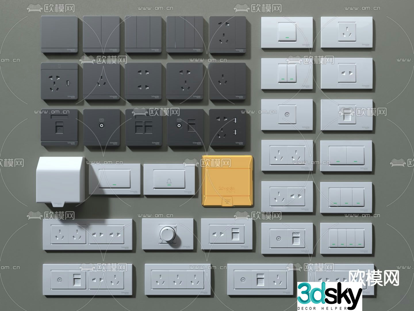 Switch panel Socket 3D model