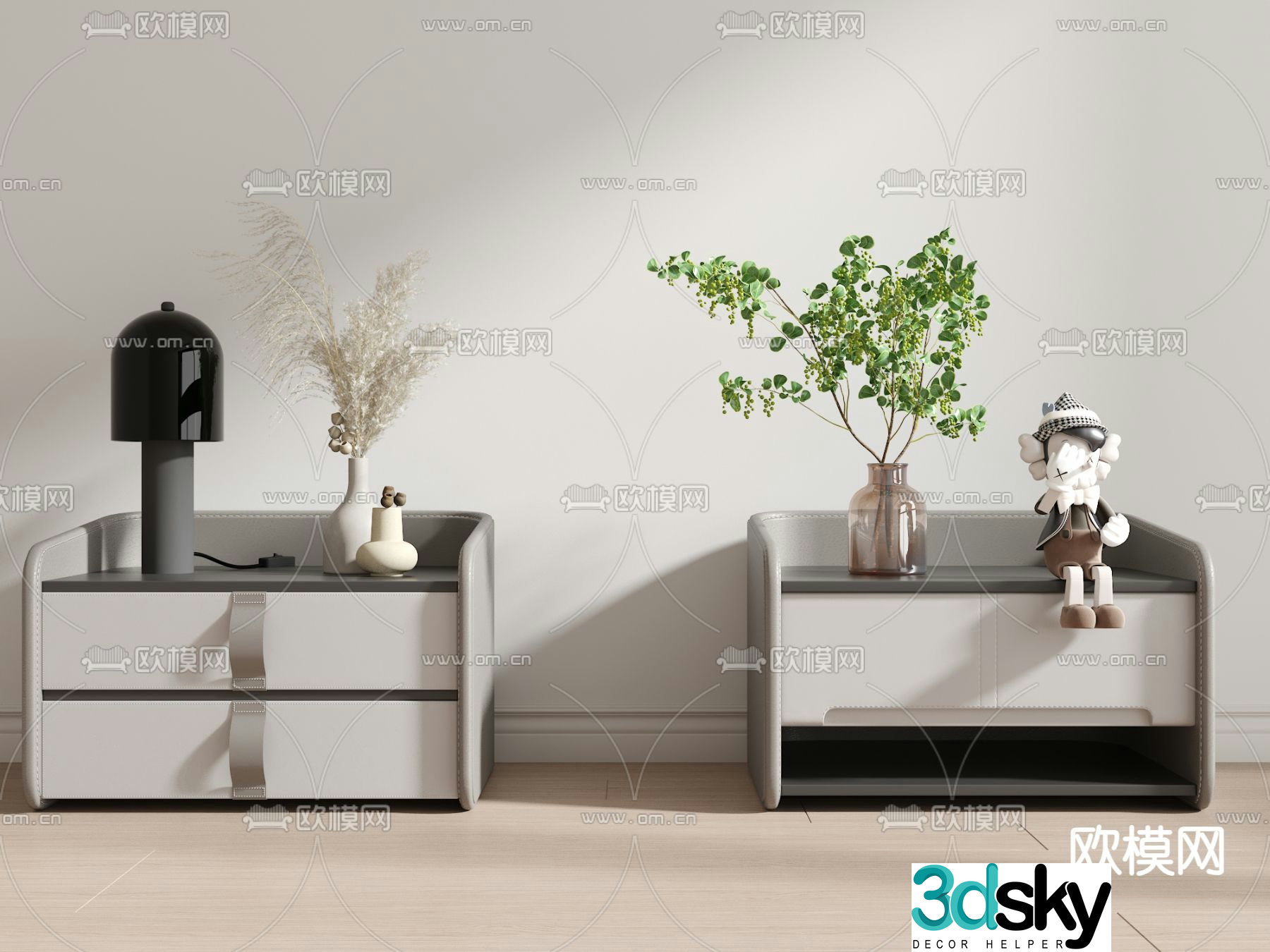 Modern bedside table 3d model