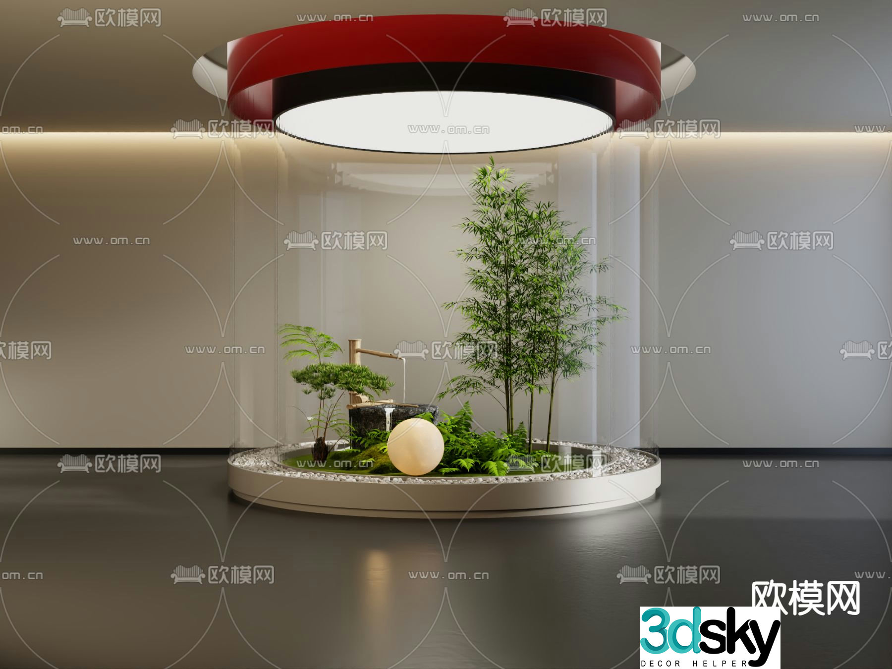 Indoor landscaping bryophytes 3d model