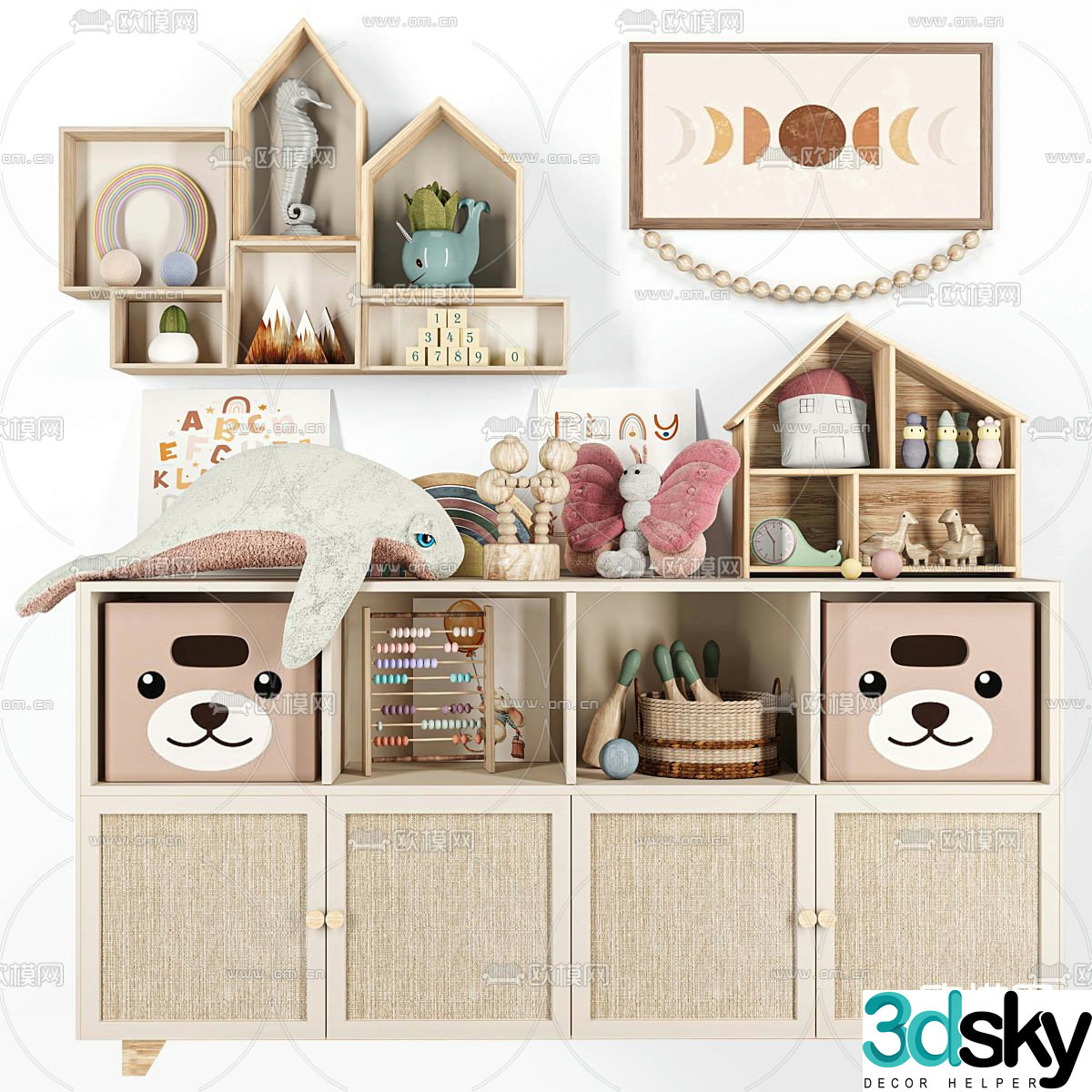 Children’s cabinet storage cabinet 3d model