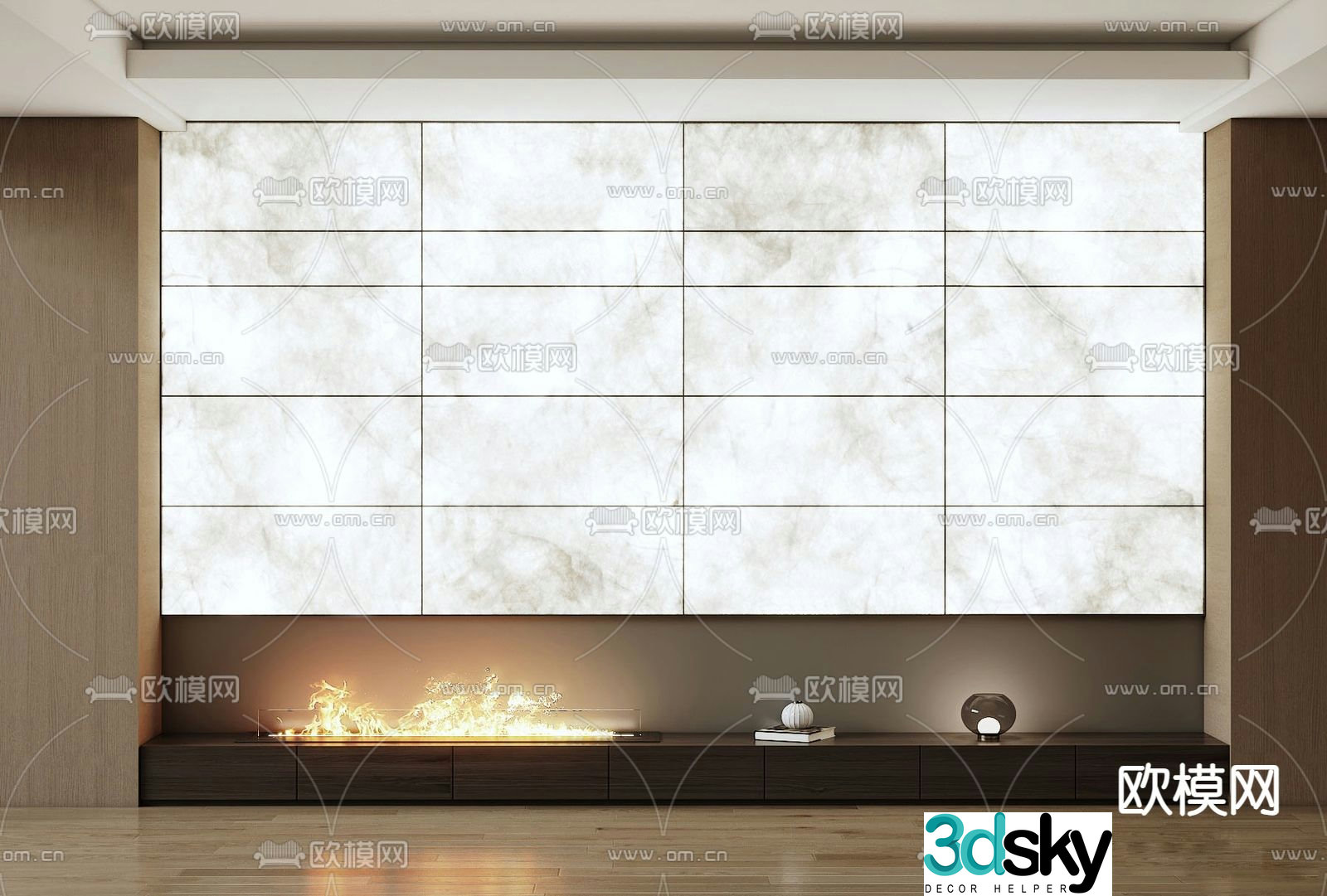 Modern glowing background wall 3d model