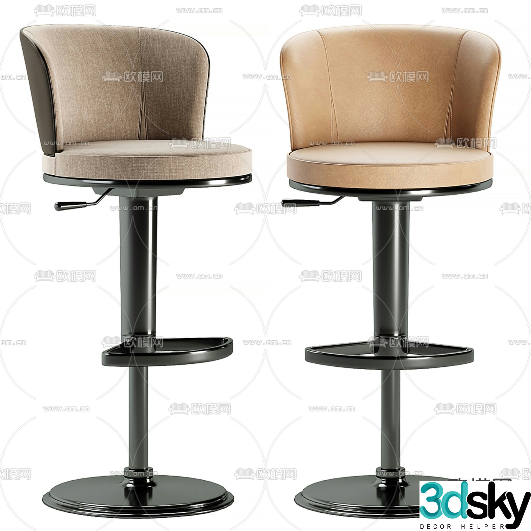 Modern bar stool bar stool high stool 3d model