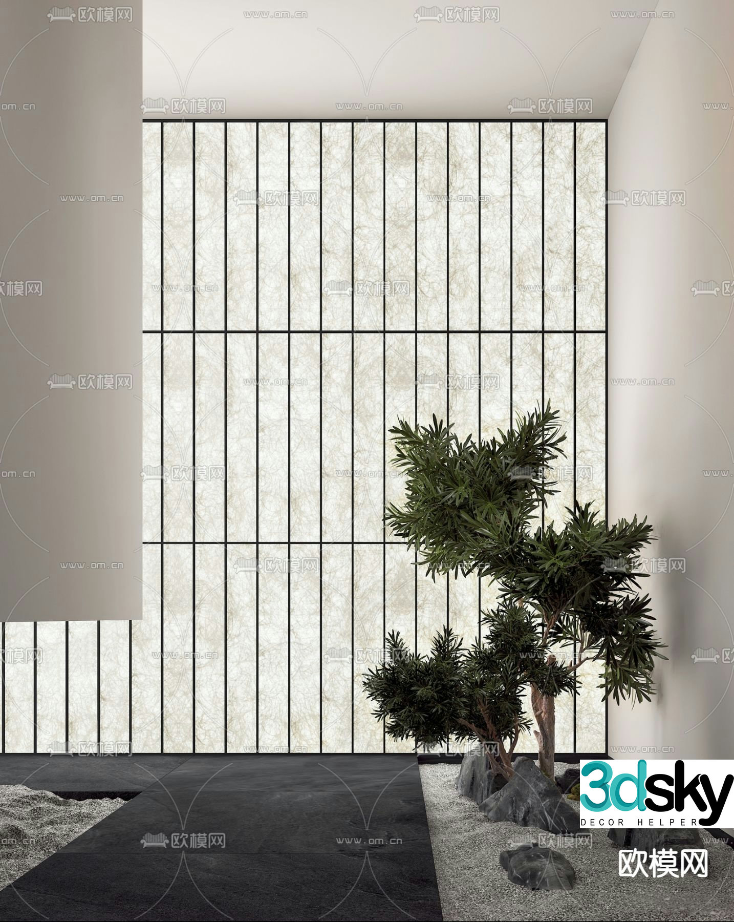 New Chinese style landscaping 3D model