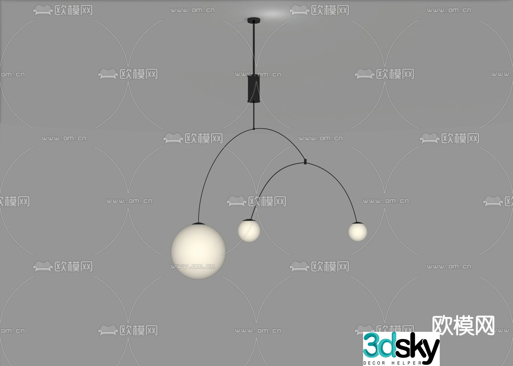 Minimalist chandelier restaurant chandelier 3d model