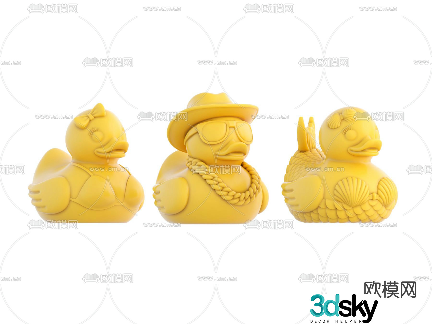 Little yellow duck toy 3d model