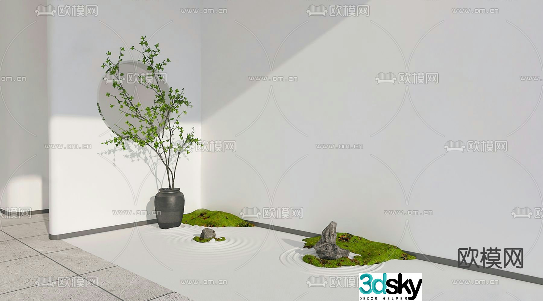 Indoor small scene plant landscaping 3D model