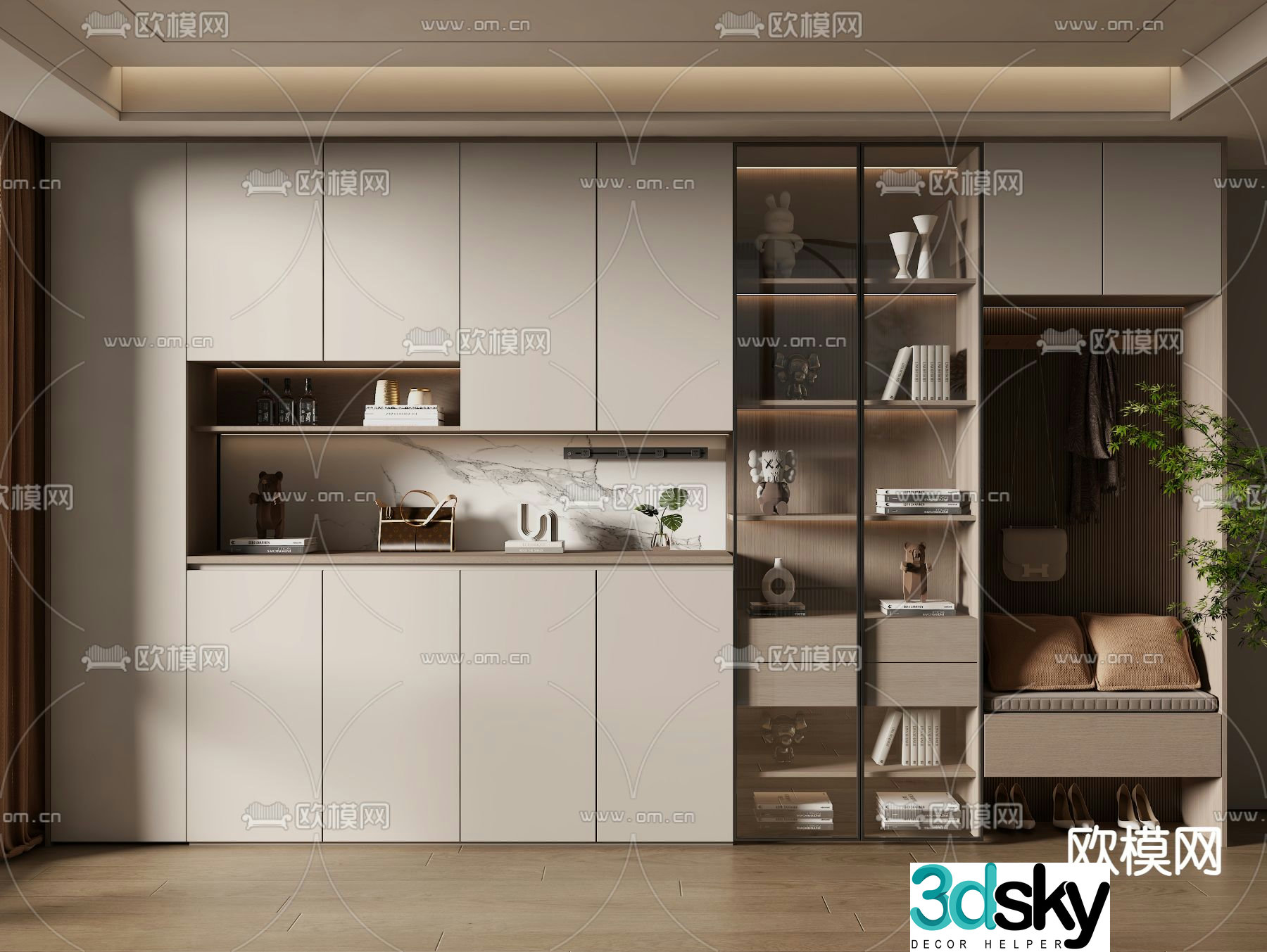 Modern shoe cabinet 3d model