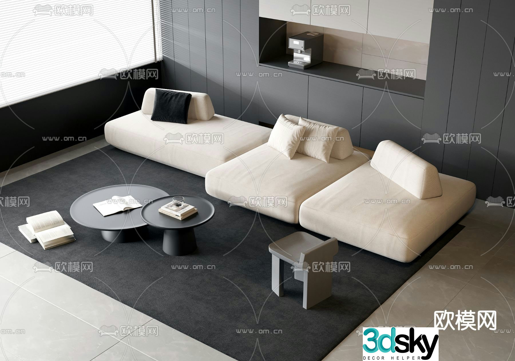 Modern sectional sofa 3d model