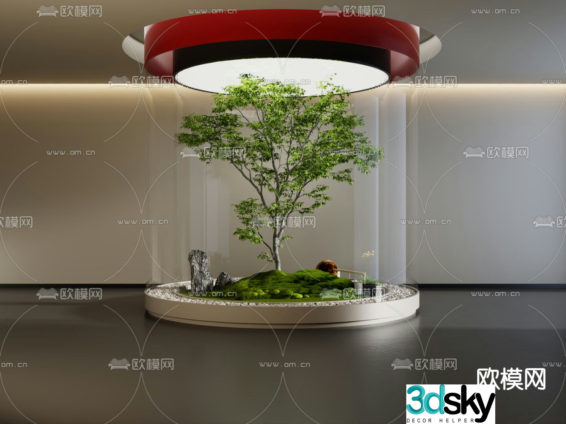 Indoor landscaping bryophytes 3d model