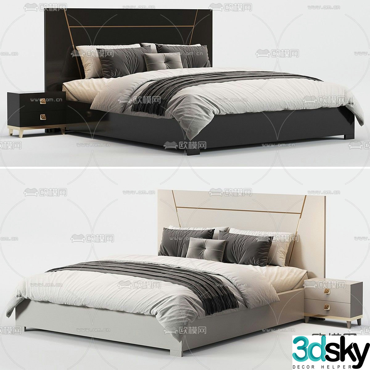 Double bed 3d model