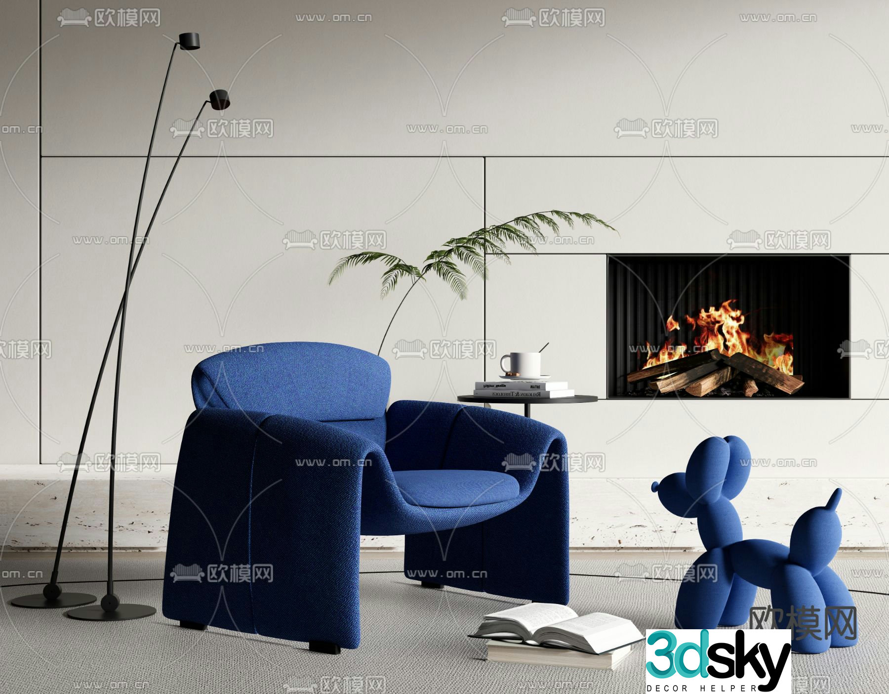 Modern single sofa 3d model