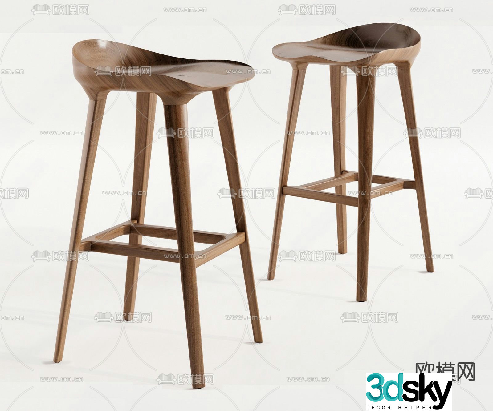 Modern bar stool 3d model