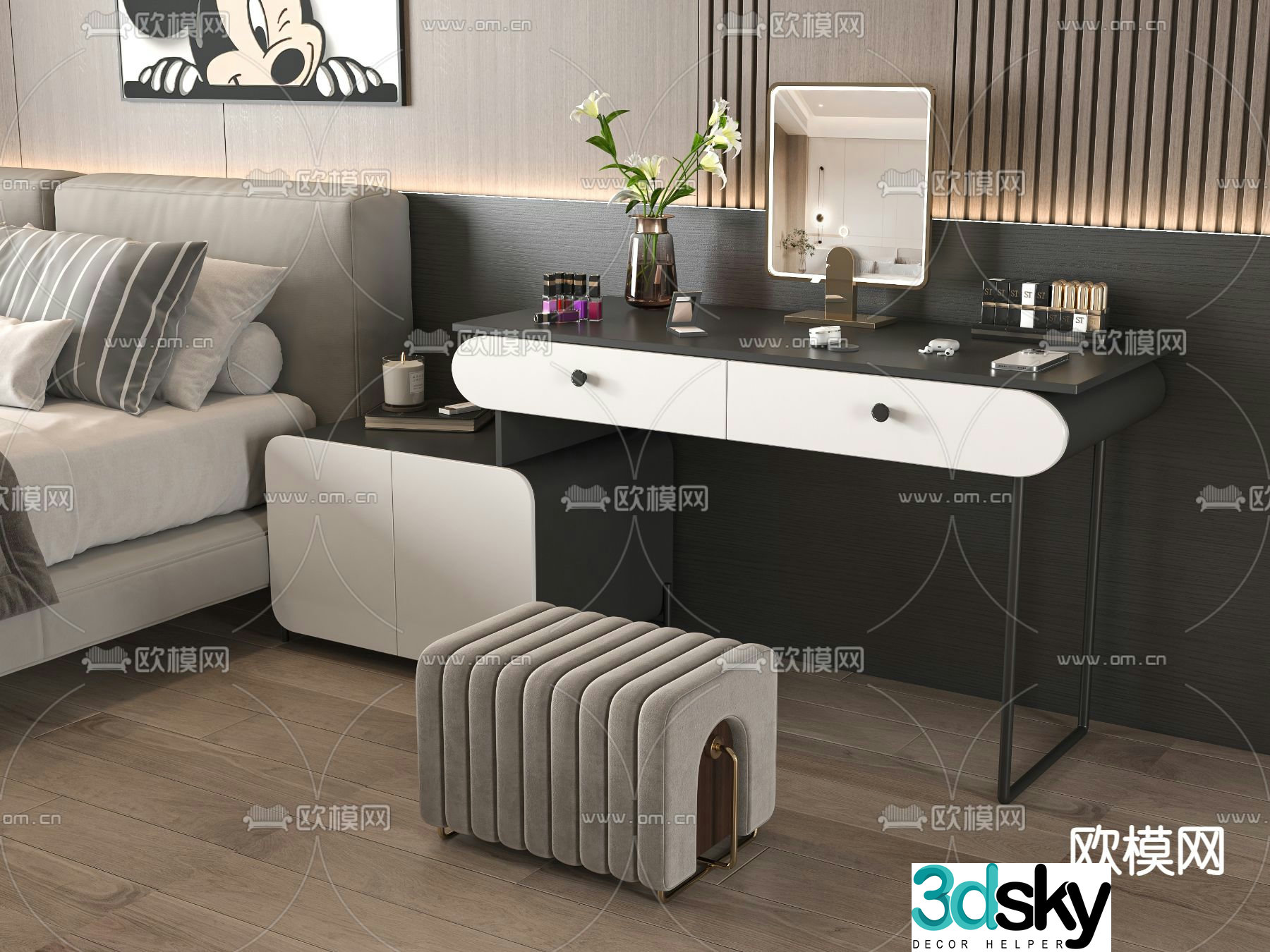 Modern dressing table dressing table 3d model