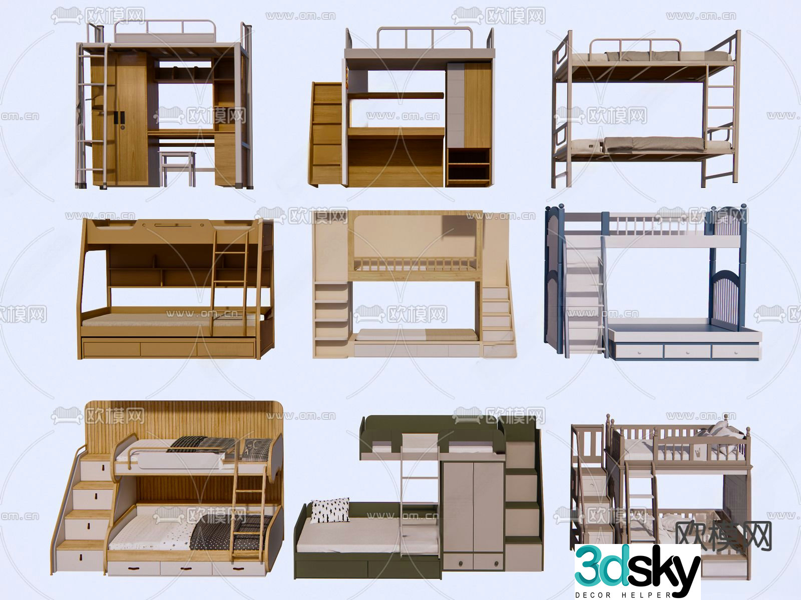 Bunk bed bunk bed children’s bed 3d model