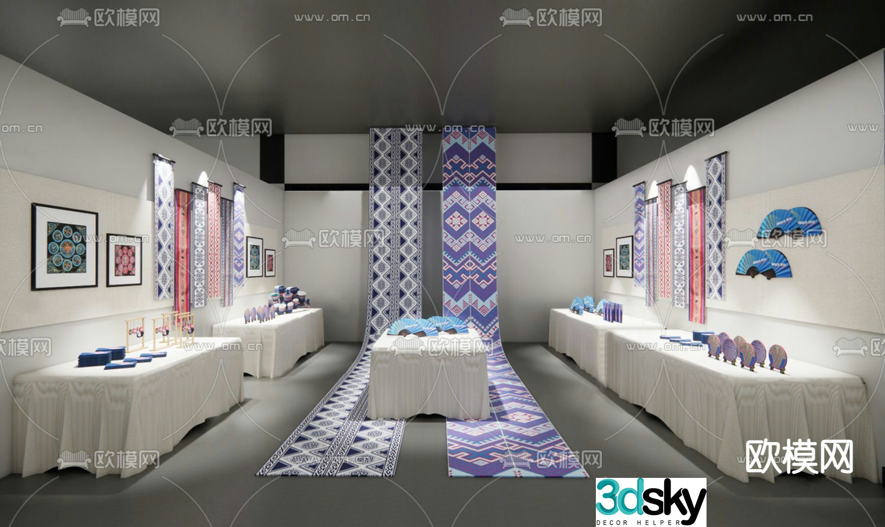She ethnic exhibition hall cultural exhibition hall 3d model