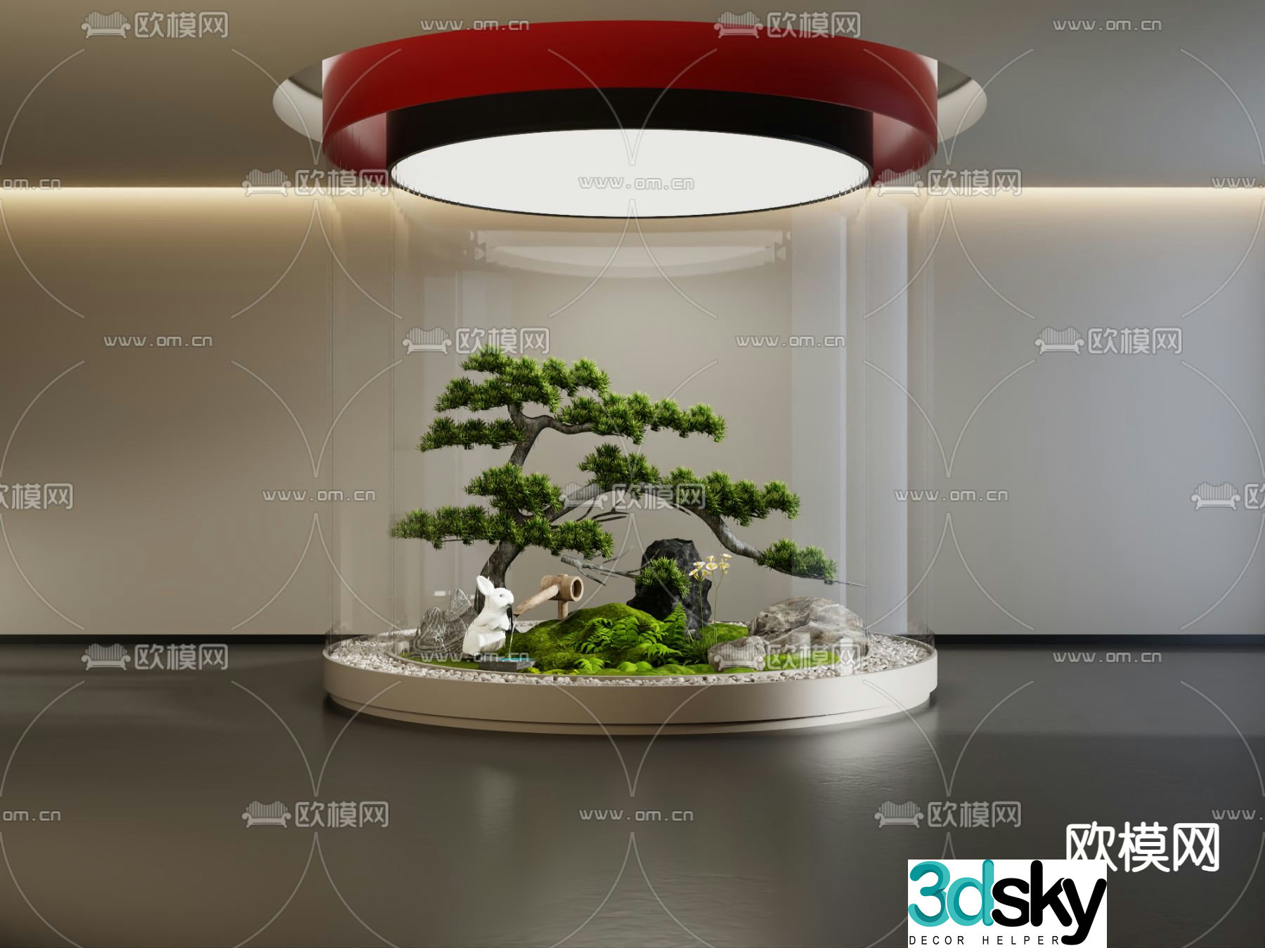 Indoor landscaping bryophytes 3d model