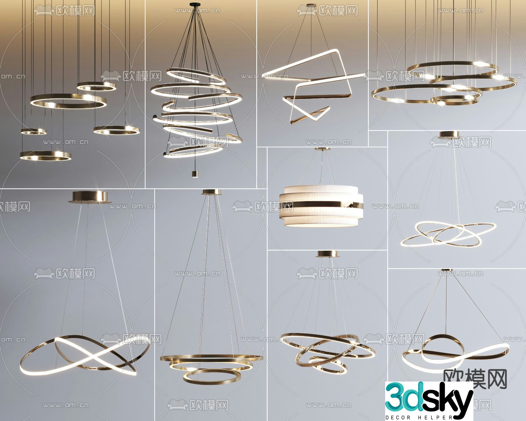 Art chandelier metal chandelier 3d model
