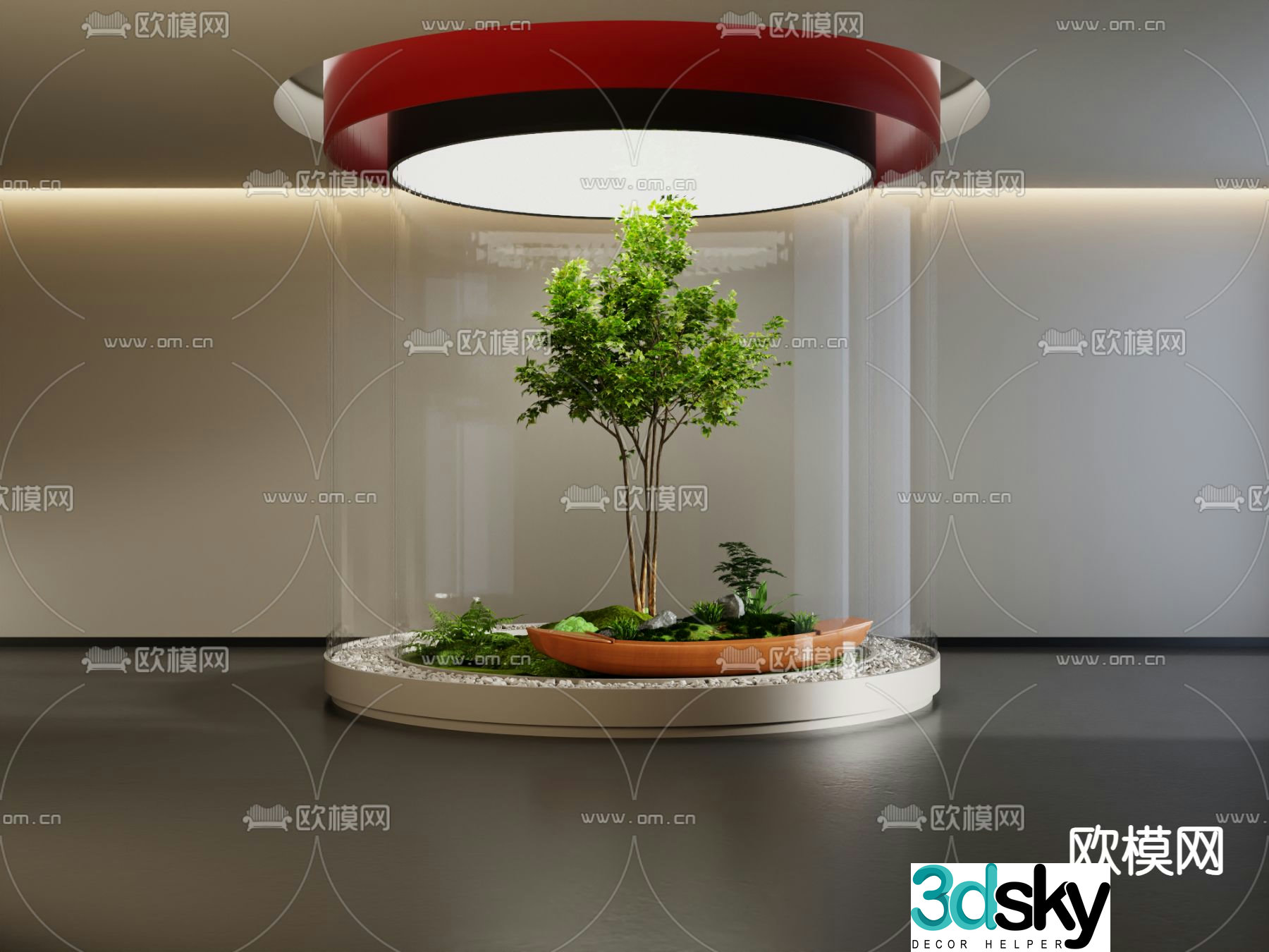 Indoor landscaping bryophytes 3d model