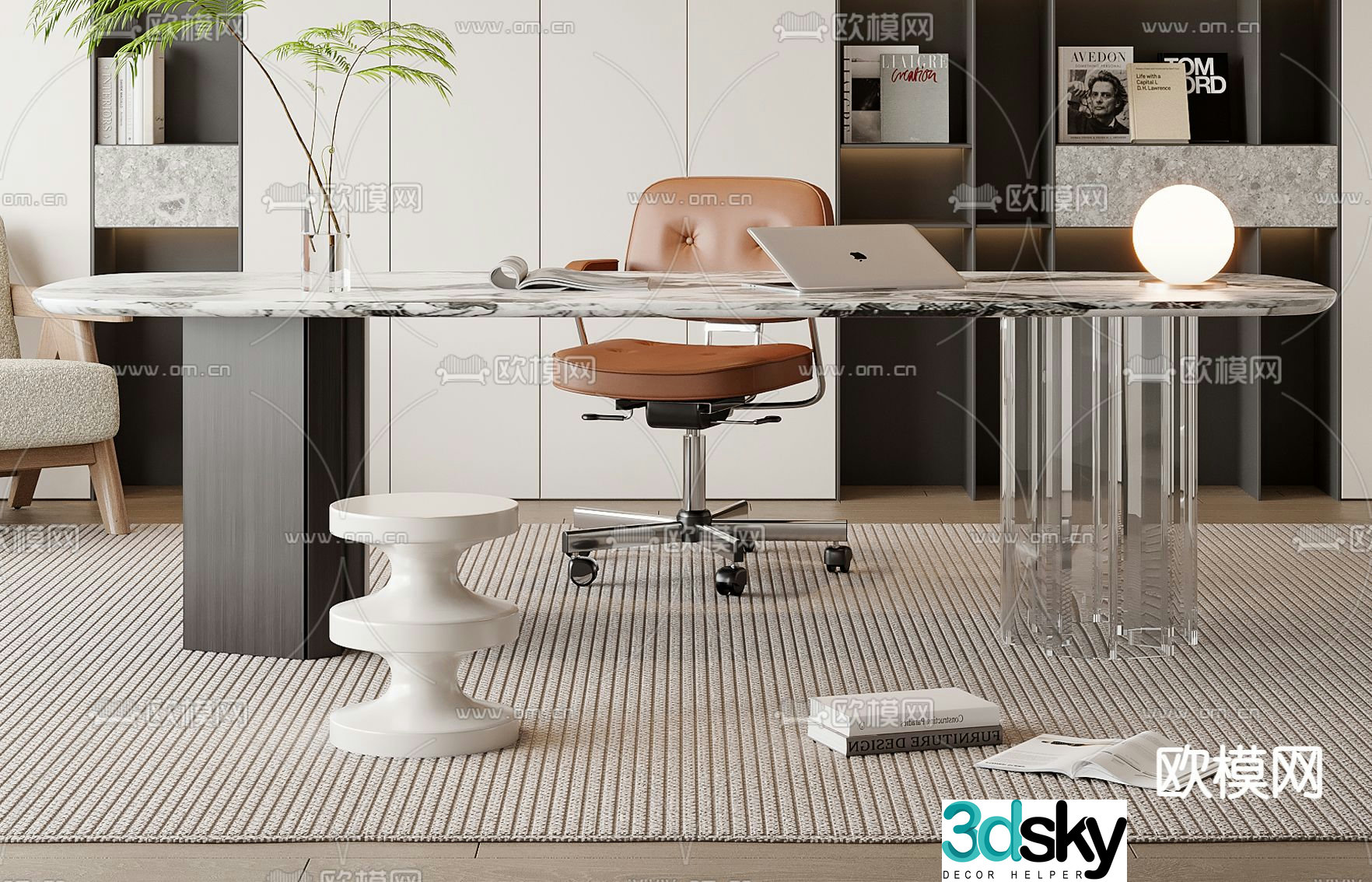 Modern desk chair 3d model
